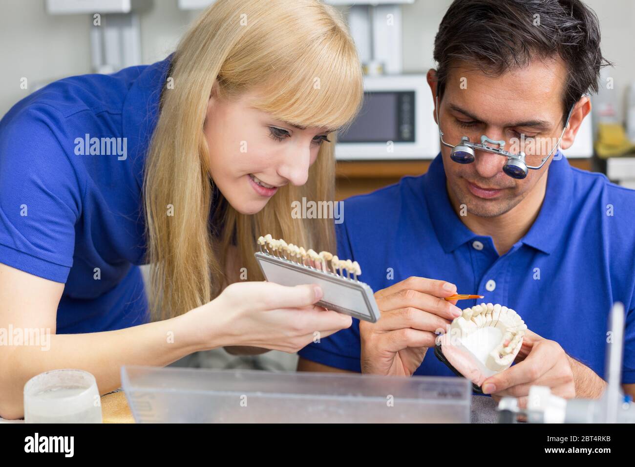 dental technician in the dental laboratory Stock Photo Alamy