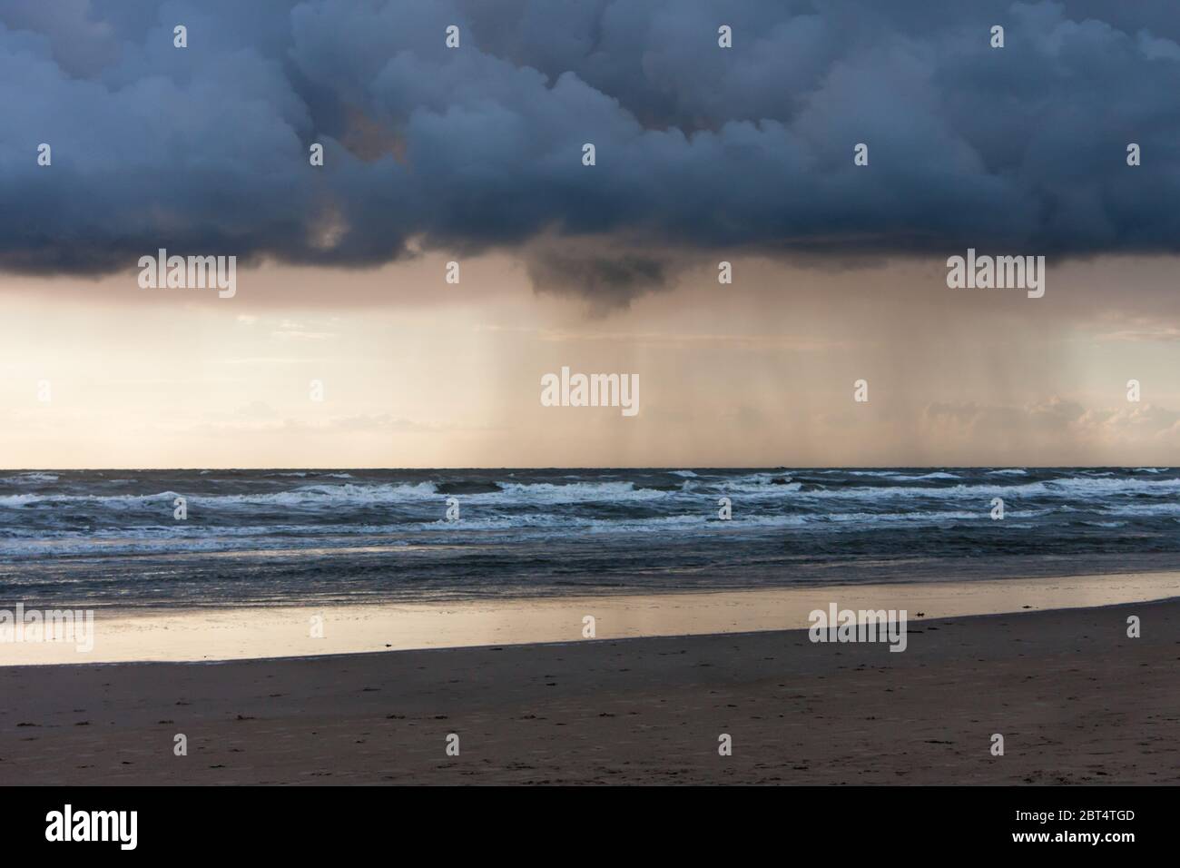 rain seaside Stock Photo