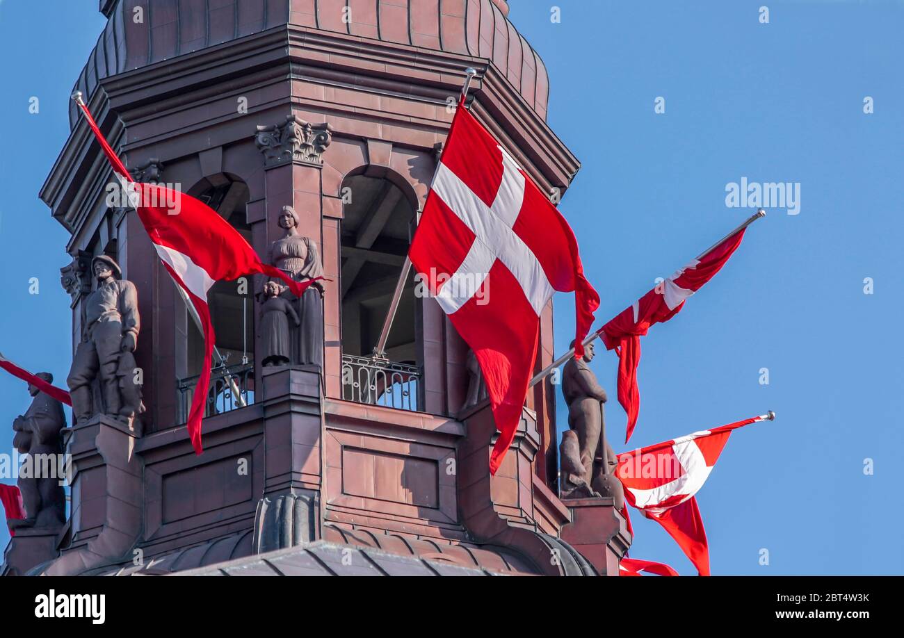 denmark, flags, danish, chateau, castle, tourism, denmark, sightseeing, square, Stock Photo
