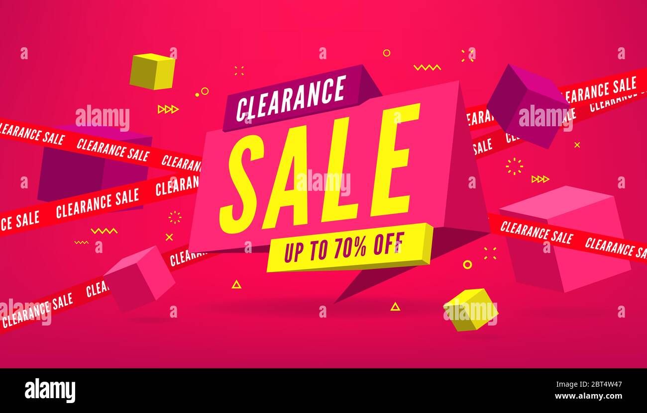 Clearance Sale 70 off design for banner. Sale and Discounts Concept Stock Vector Image - Alamy