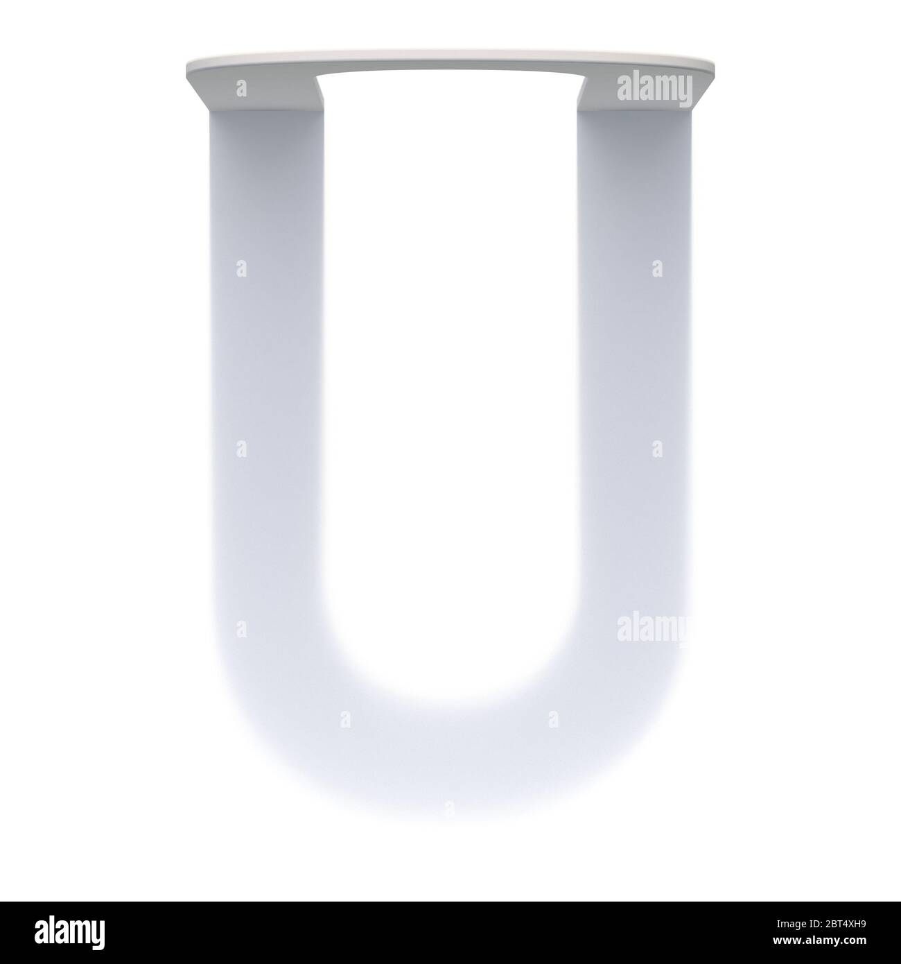 U Shadow Vertical drop shadow font Letter U 3D render illustration isolated on ...
