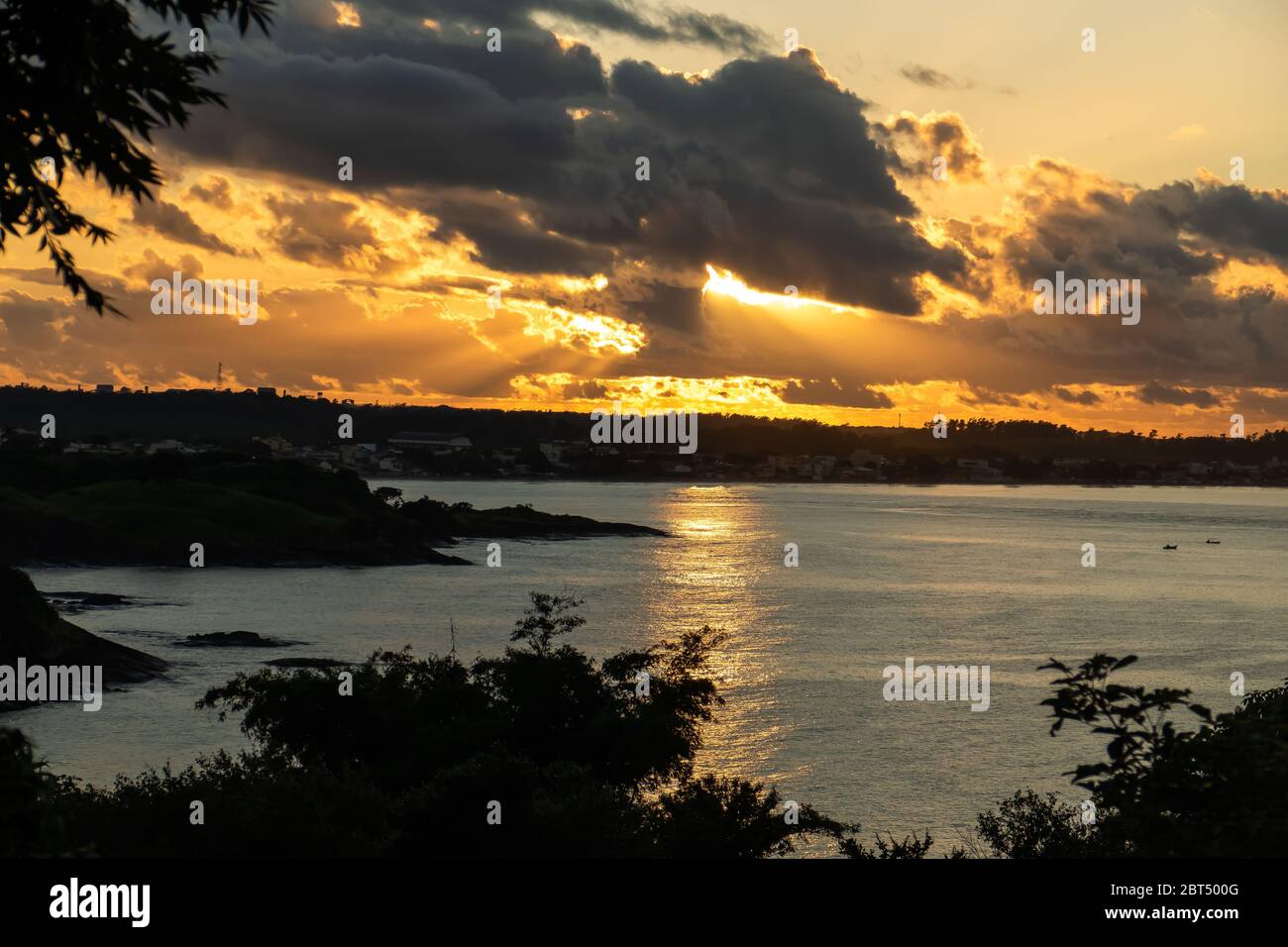 Colorful sunrise in Anchieta, State of Espirito Santo, Brazil Stock Photo