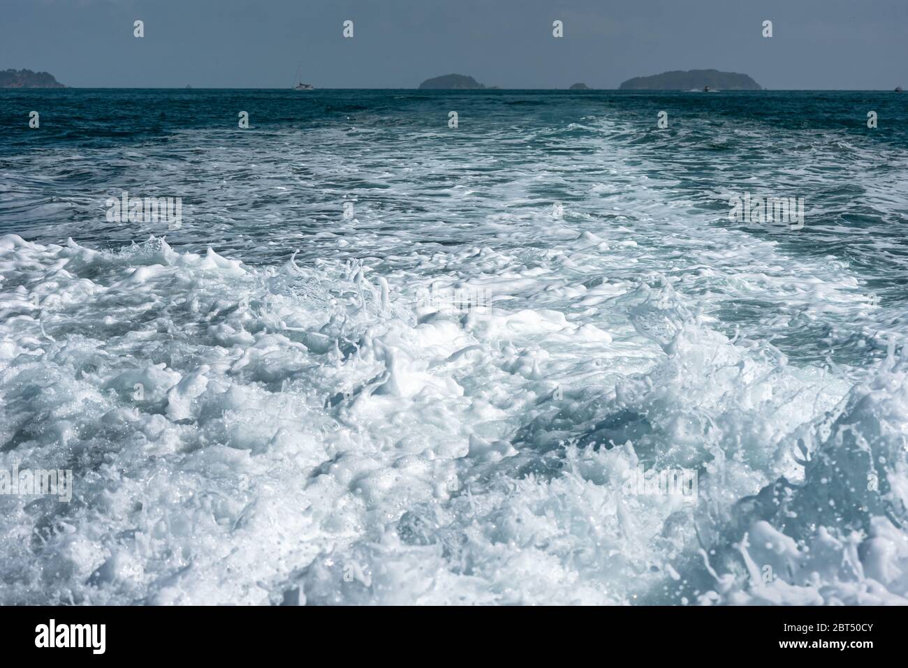 Trail On Water Surface Behind a Fast moving motor Boat Stock Photo - Alamy