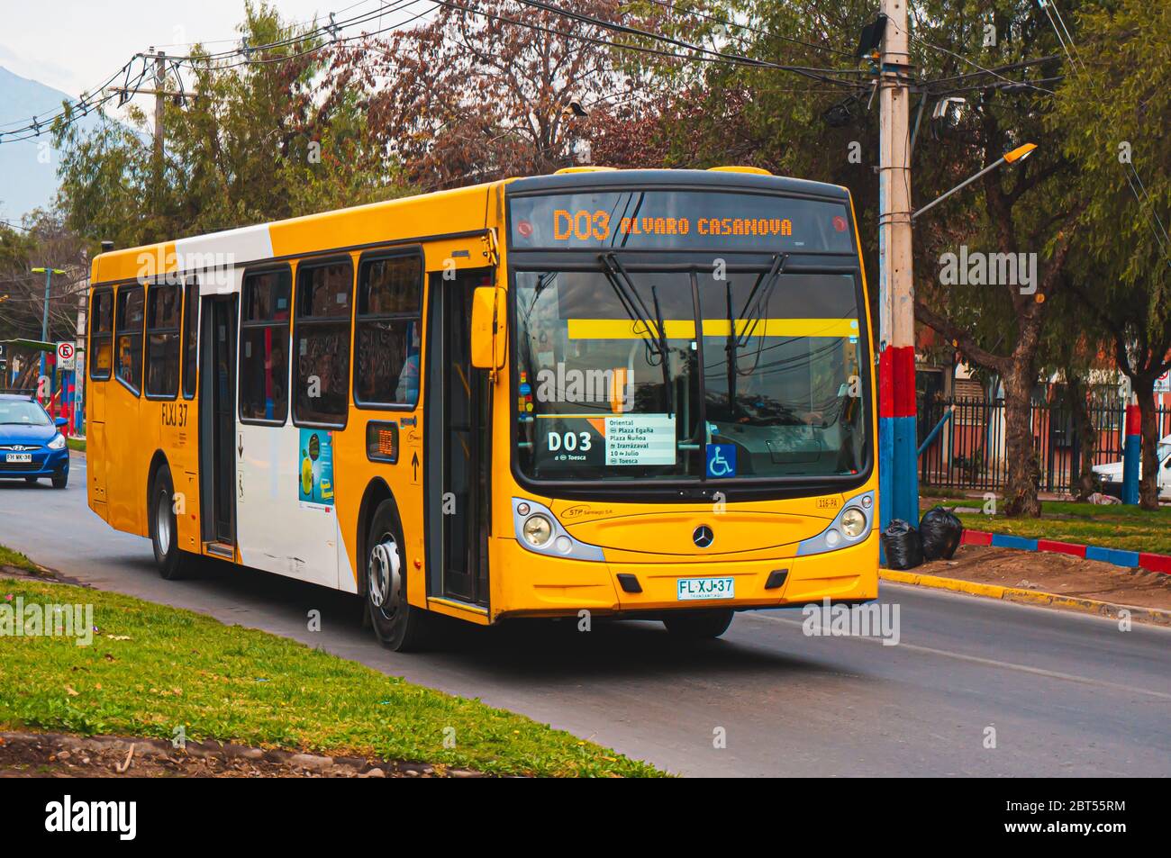 SANTIAGO, CHILE - JUNE 2015: A Transantiago bus in Santiago Stock Photo