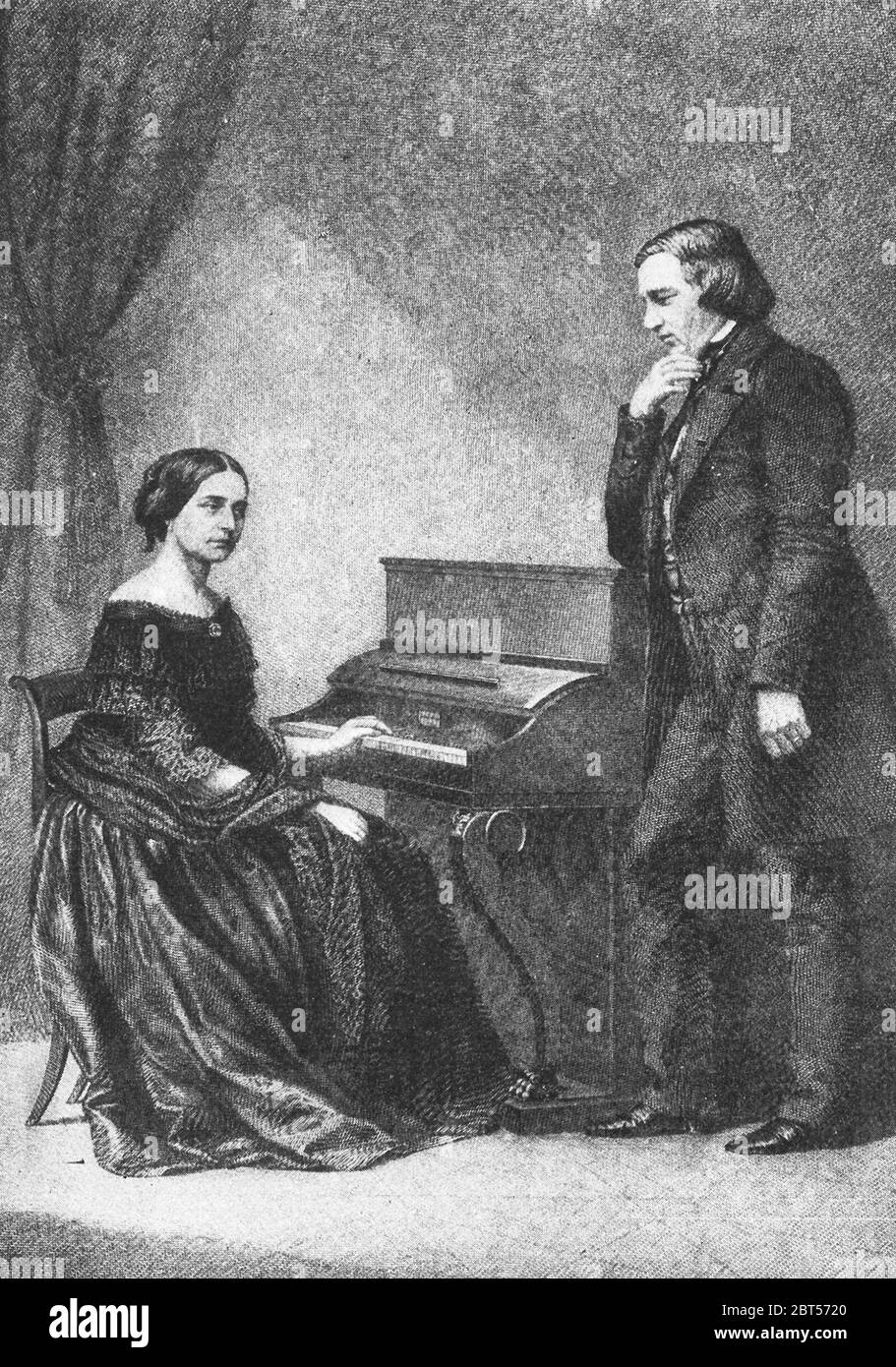 Clara and Robert Schumann Stock Photo