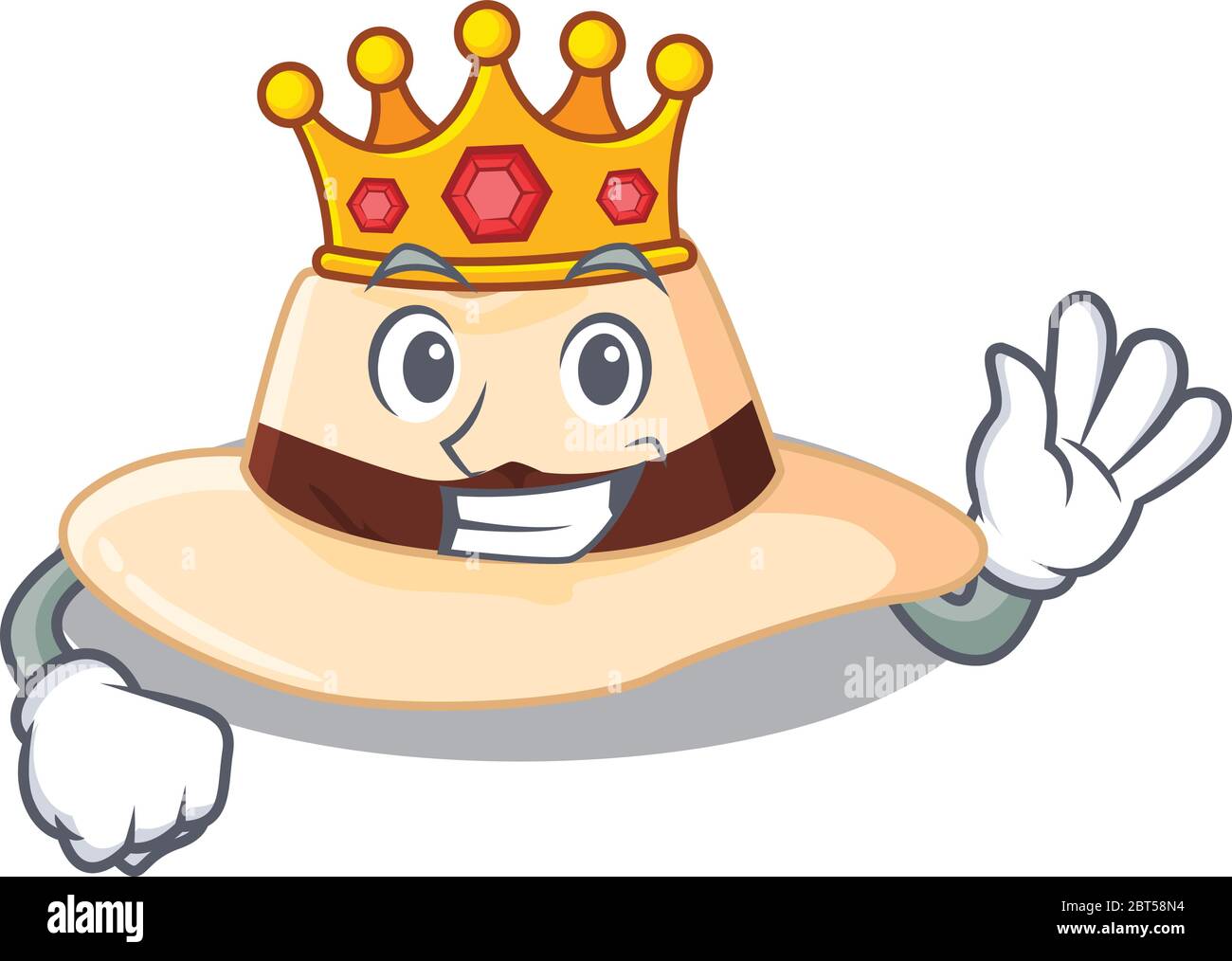 A Wise King of panama hat mascot design style with gold crown Stock