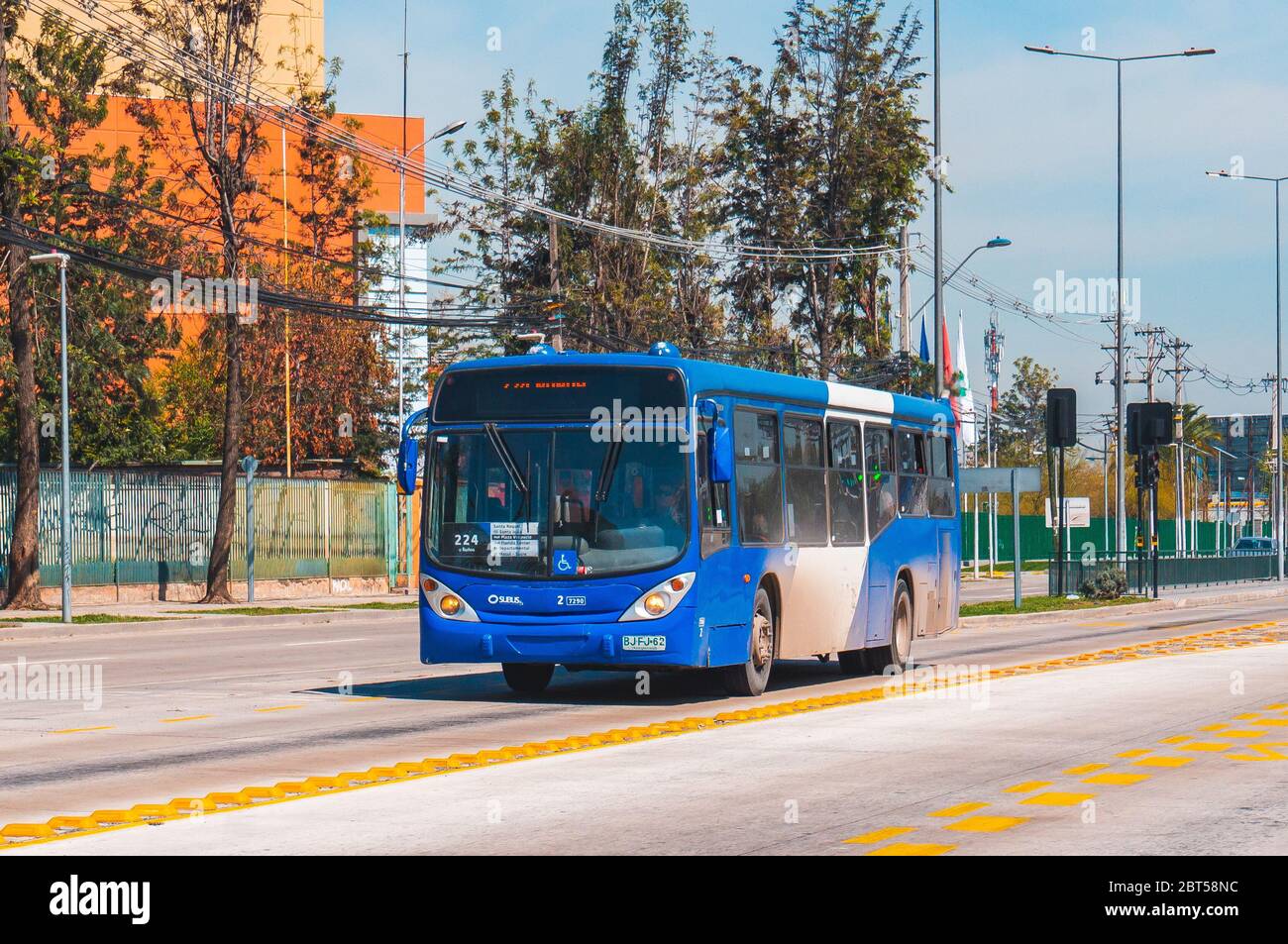 SANTIAGO, CHILE - OCTOBER 2015: A Transantiago bus in Santiago Stock Photo