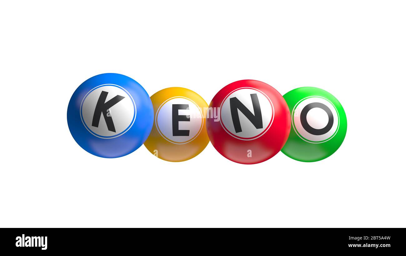 Keno lottery 3d balls for lotto game template background Stock Photo