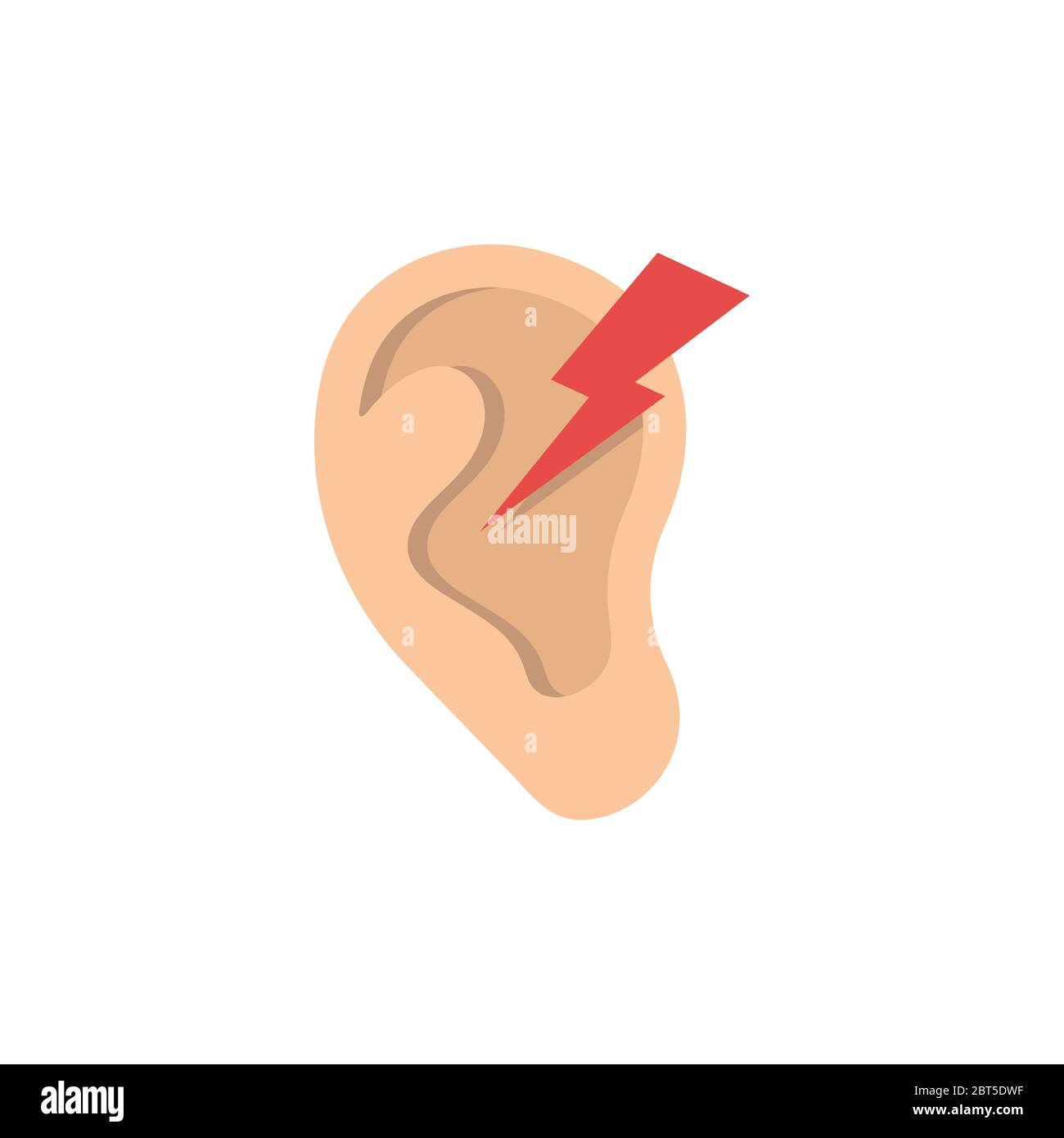 Ear pain vector icon symbol medical isolated on white background Stock ...
