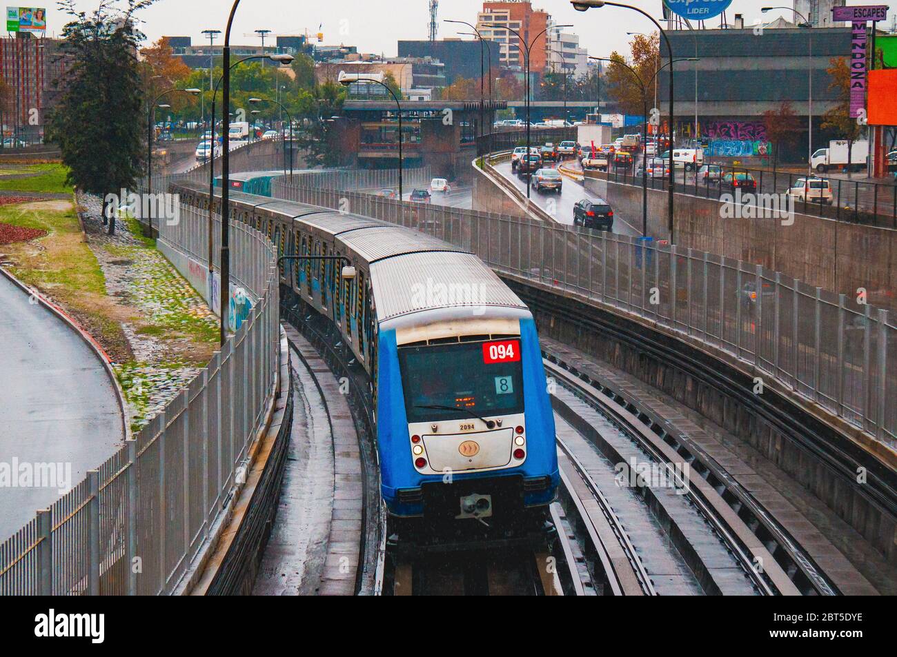 Santiago, Chile - June 2016: A Metro de Santiago Train at Line 2 Stock Photo