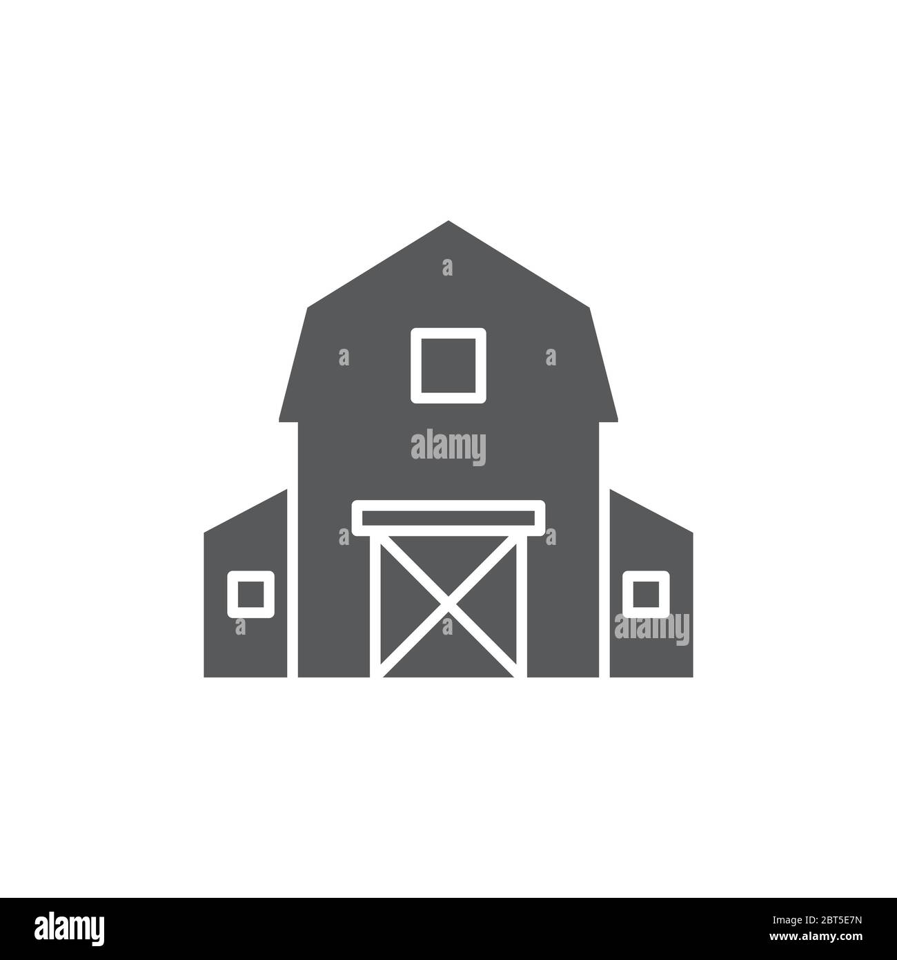 Farm barn vector icon symbol isolated on white background Stock Vector