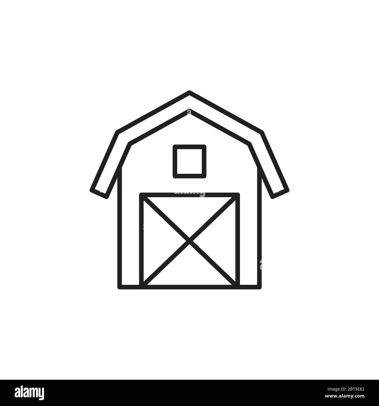 Farm barn vector icon symbol isolated on white background Stock Vector