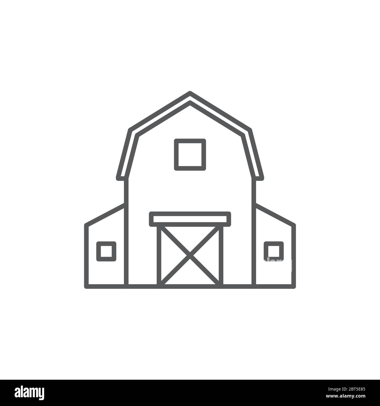 Farm barn vector icon symbol isolated on white background Stock Vector