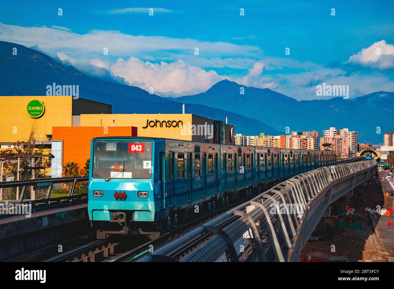 Santiago, Chile - May 2016: A Metro de Santiago Train at Line 5 Stock Photo