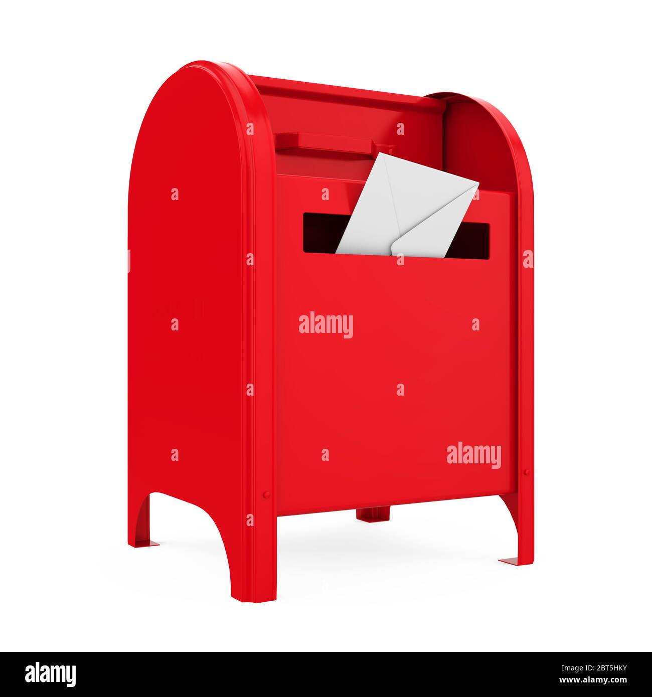 Red Post Box Isolated Stock Photo Alamy