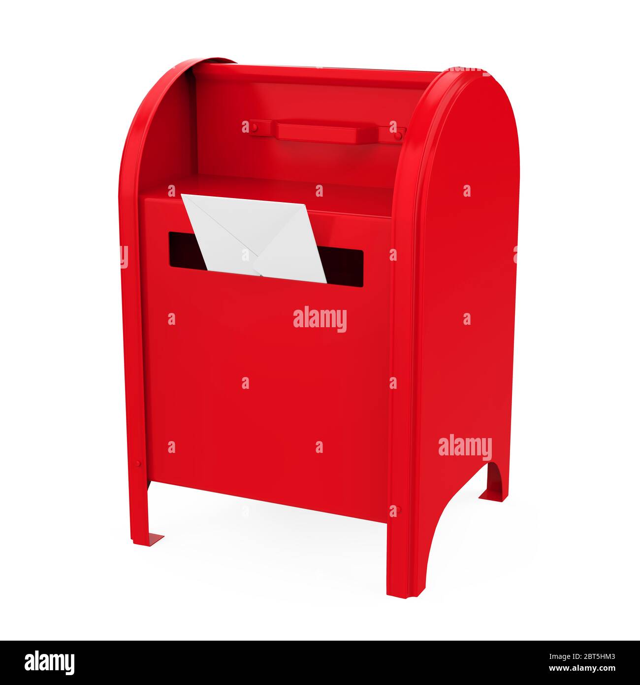 Red Post Box Isolated Stock Photo Alamy