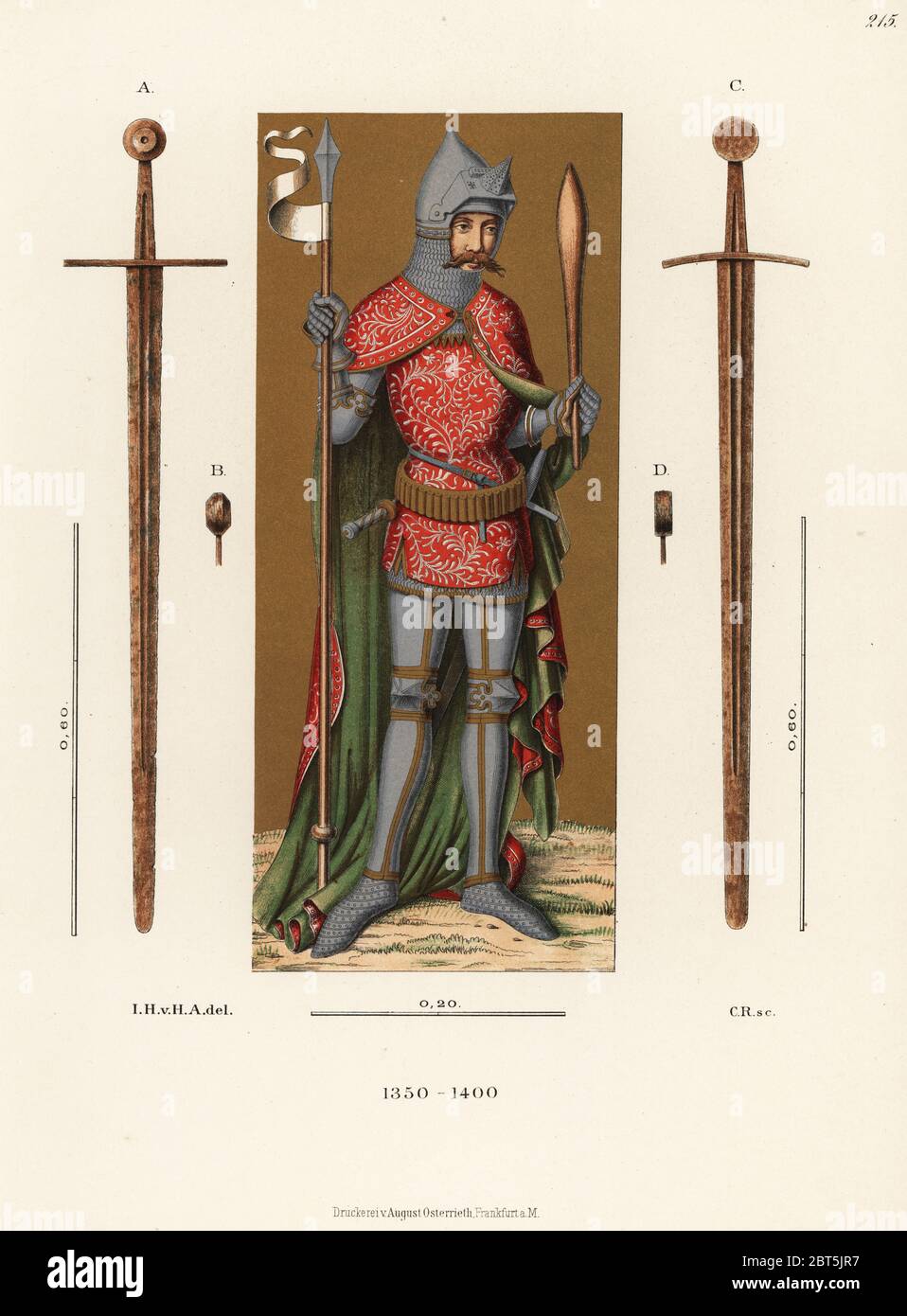 German knight in armour of the late 14th century. In with