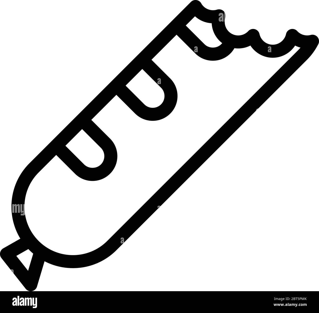 Bit sausage icon, outline style Stock Vector