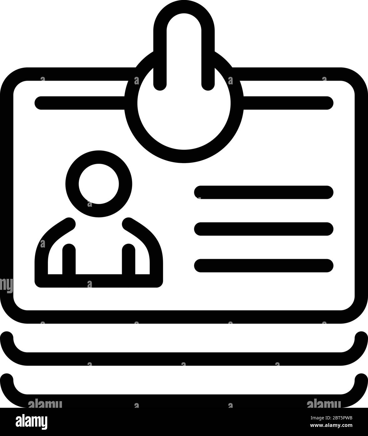 Prosecutor id card icon, outline style Stock Vector