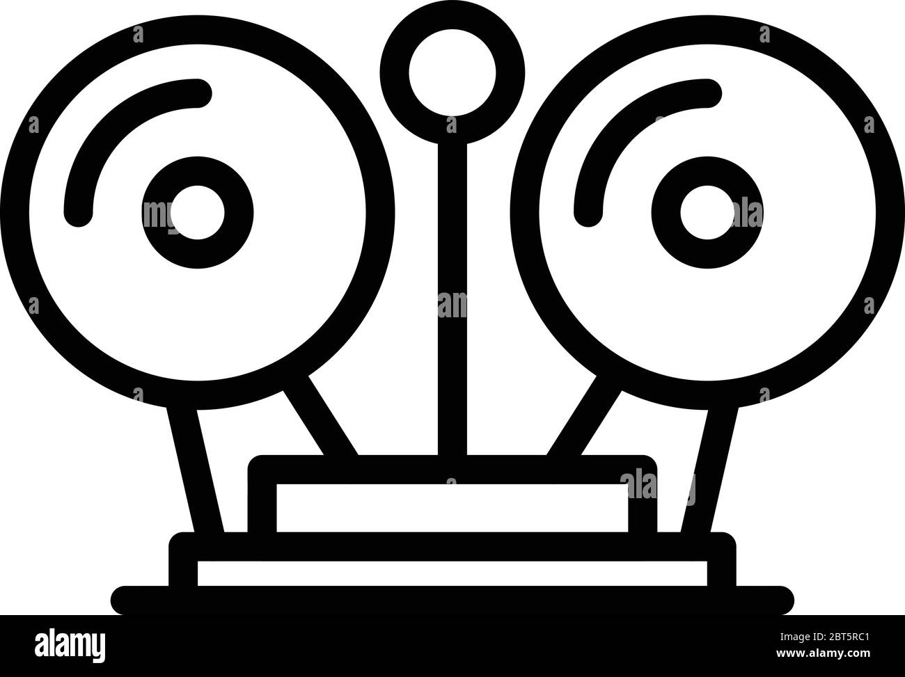 Prison building alarm icon, outline style Stock Vector