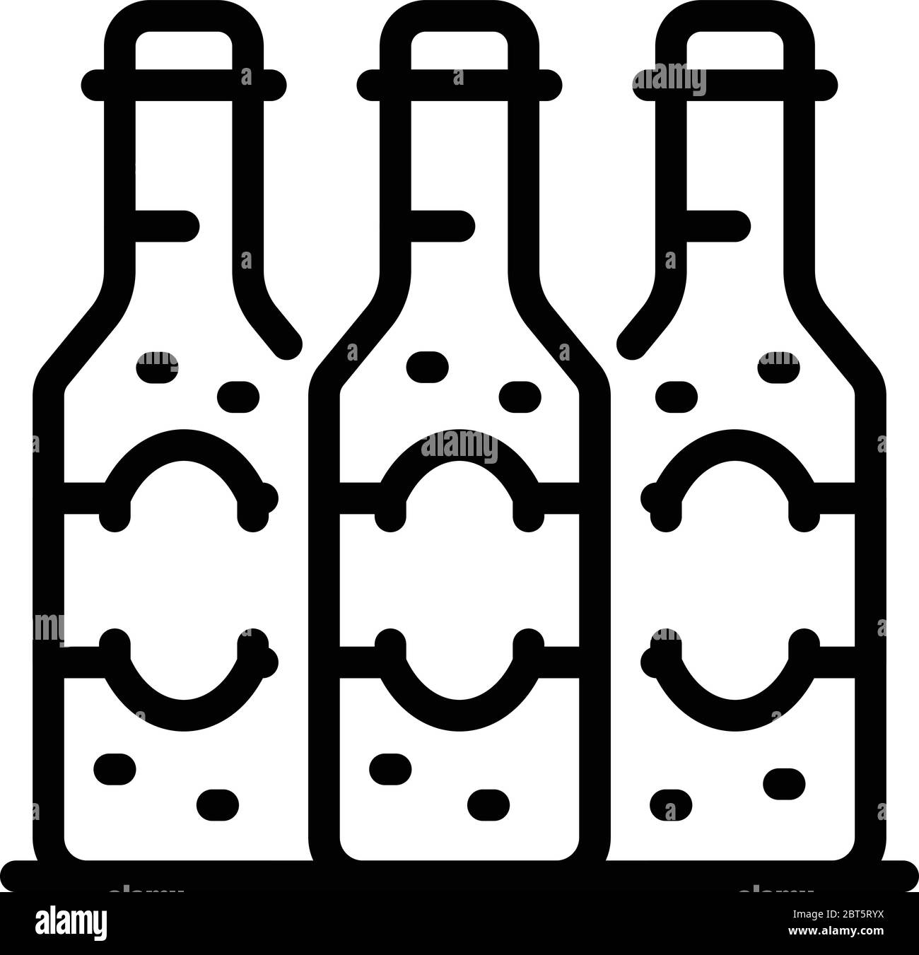 Three Beer Bottles Icon Outline Style Stock Vector Image Art Alamy