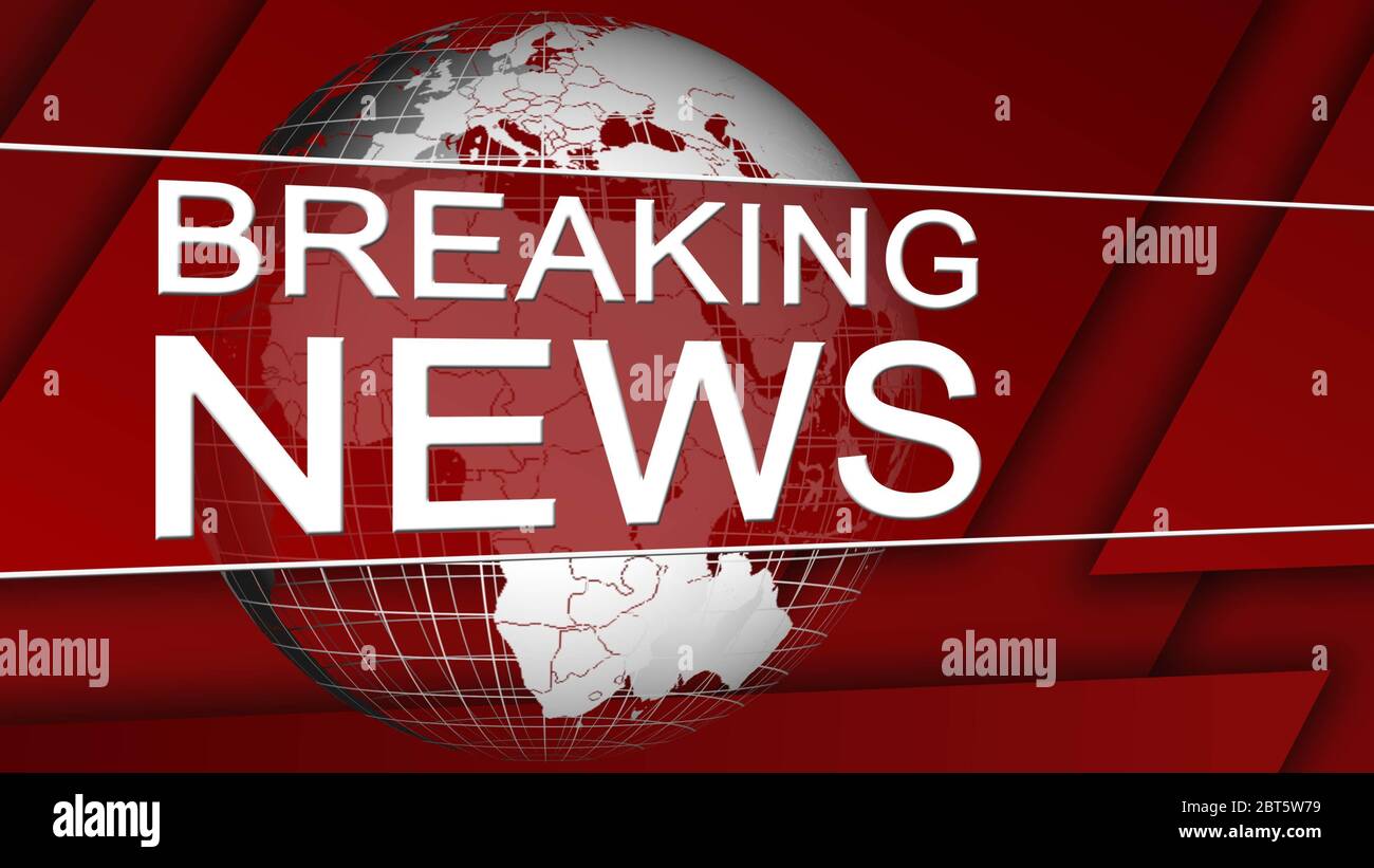 Breaking news template with 3d red and blue badge, Breaking news text on  dark blue with earth and world map background, TV News show Broadcast  templat Stock Photo - Alamy