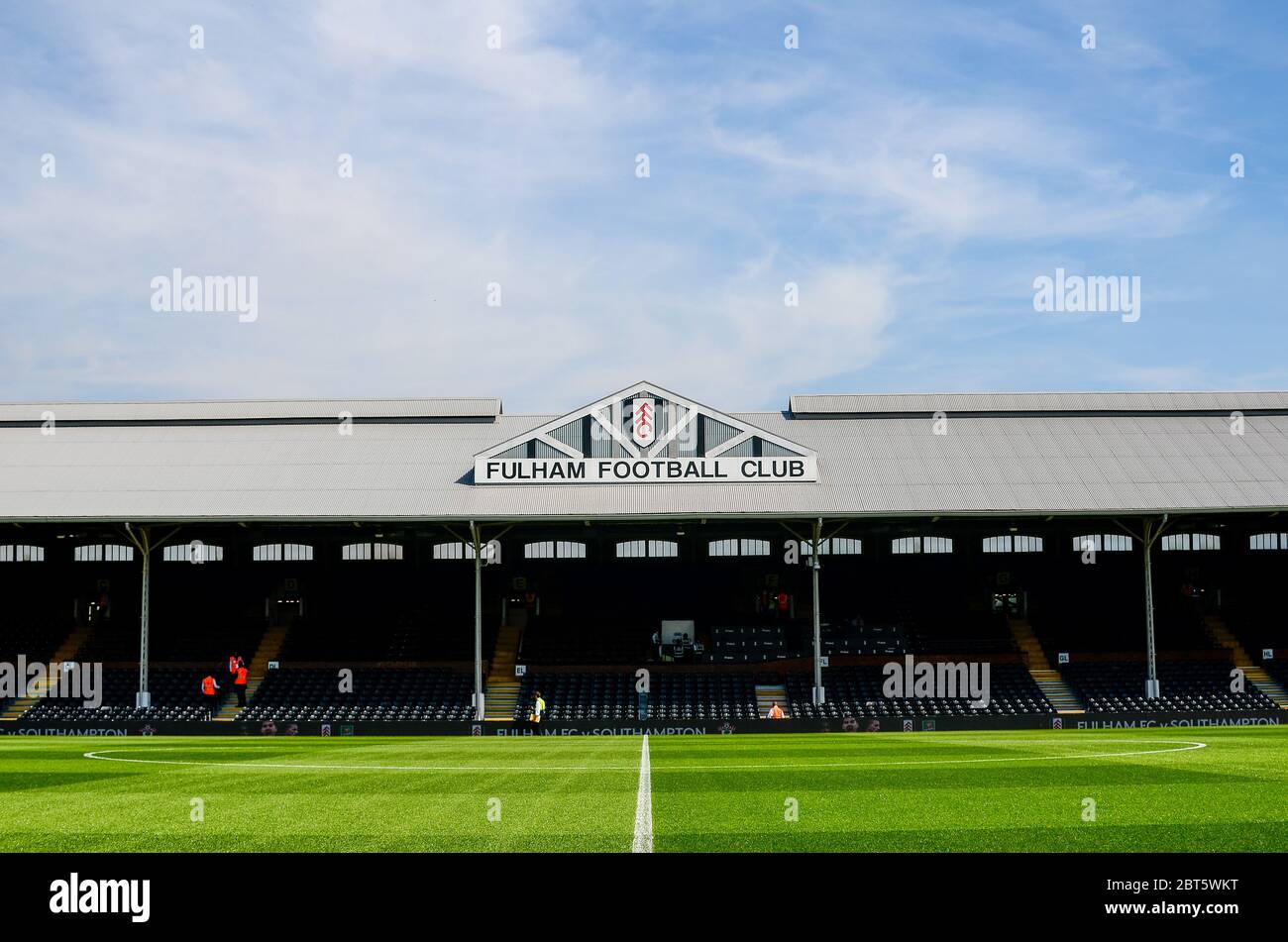 LONDON, ENGLAND - AUGUST 24, 2019: General view of the venue ahead of the 2019/20 EFL SkyBet Championship game between Fulham FC and Nottingham Forest FC at Craven Cottage. Stock Photo