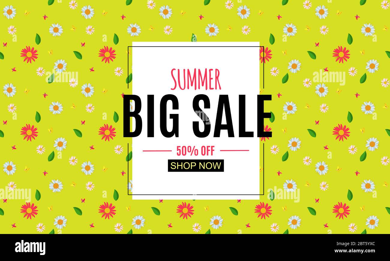 Abstract Summer Sale Background with Frame. Vector Illustration Stock ...