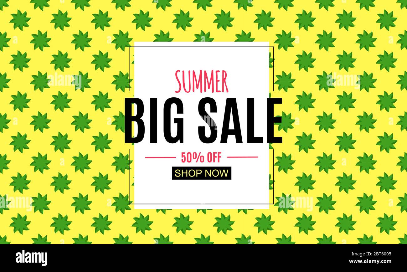 Abstract Summer Sale Background with Frame. Vector Illustration Stock ...