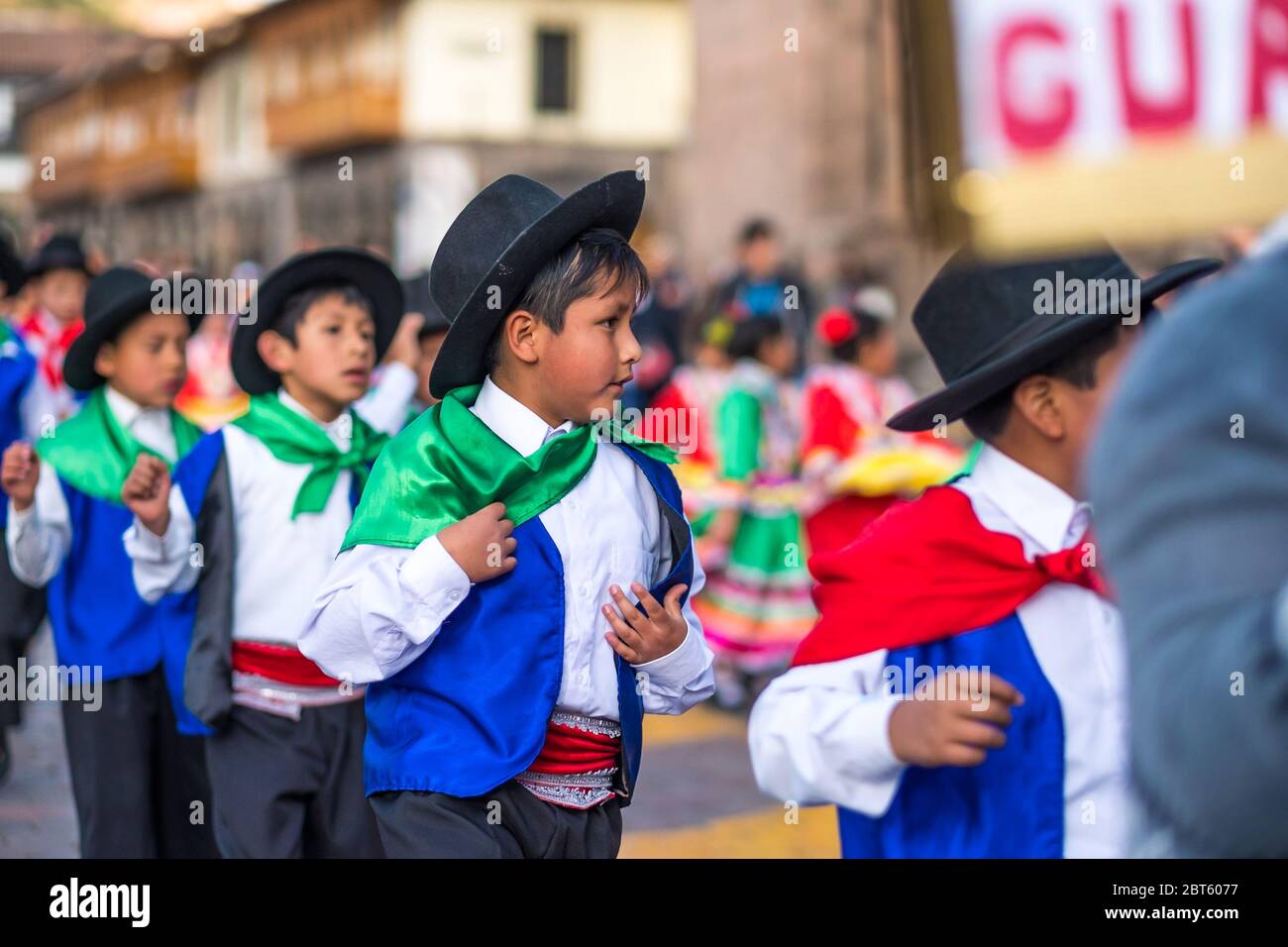 Cusco, Peru - October 11, 2018: Traditional holiday on a Cusco street in Peru Stock Photo