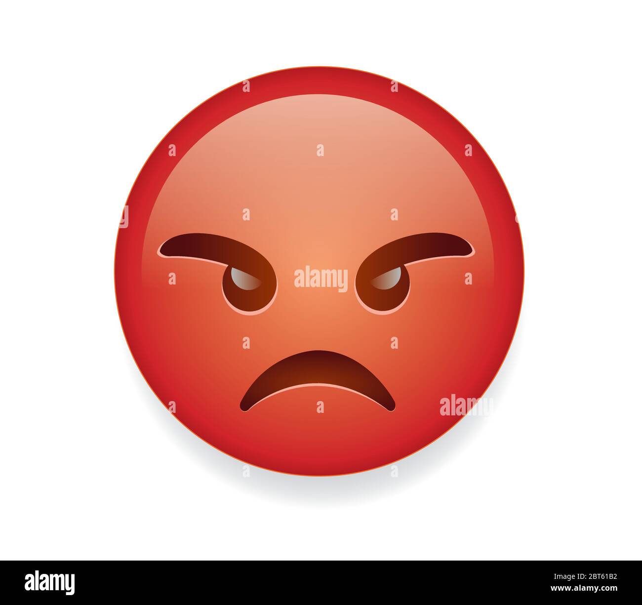 High quality emoticon on white background. Angry and grumpy emoji. Red face  emoji with angry eyes and mouth.Popular chat elements. Trending emoticon  Stock Vector Image & Art - Alamy