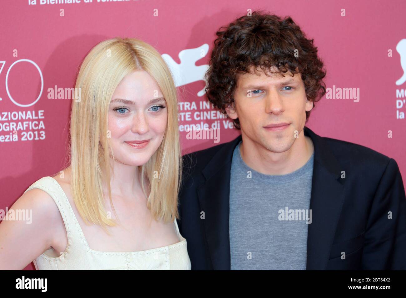 VENICE, ITALY - AUGUST 31: Dakota Fanning and Jesse Eisenberg attends 'Night Moves' Photocall during the 70th Venice Film Festival on August 31, 2013 Stock Photo