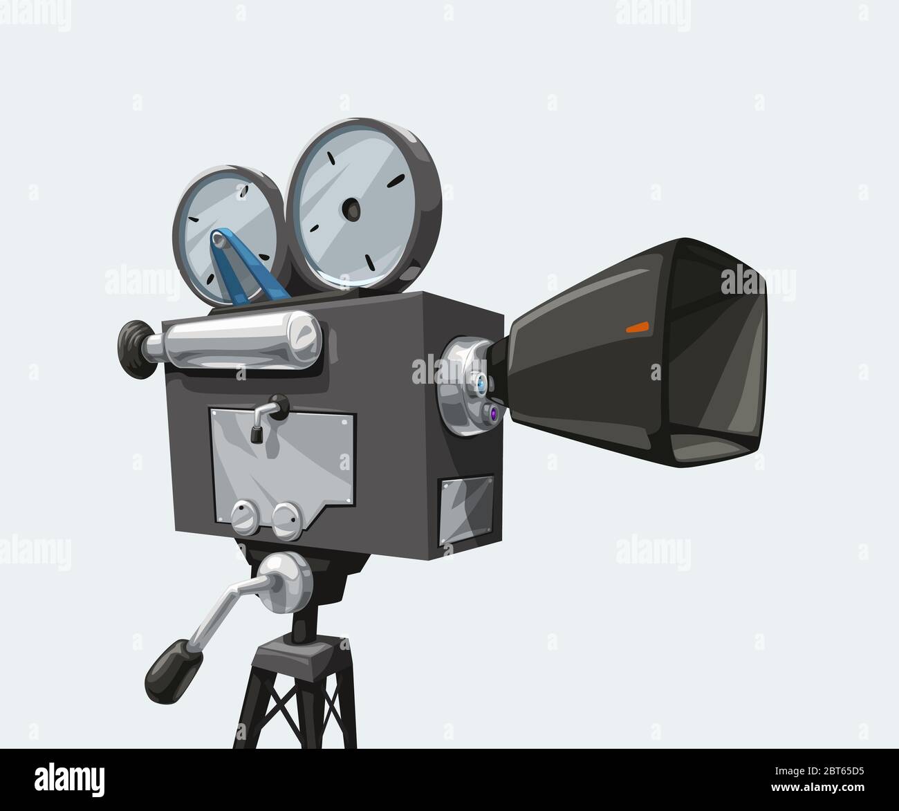 vintage cinema camera on white Stock Vector
