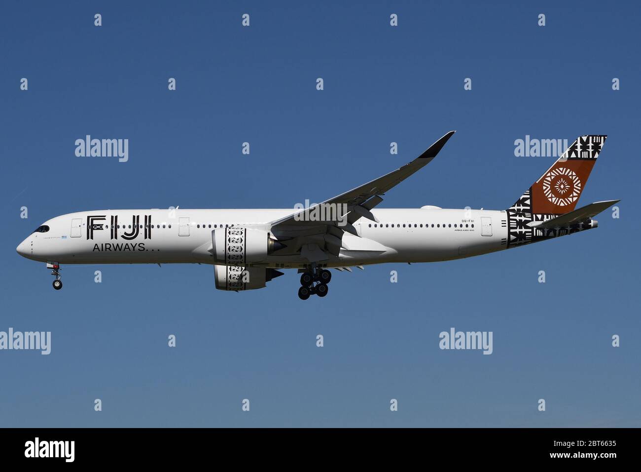 FIJI AIRWAYS AIRBUS A350-900 DQ-FAI. Stock Photo