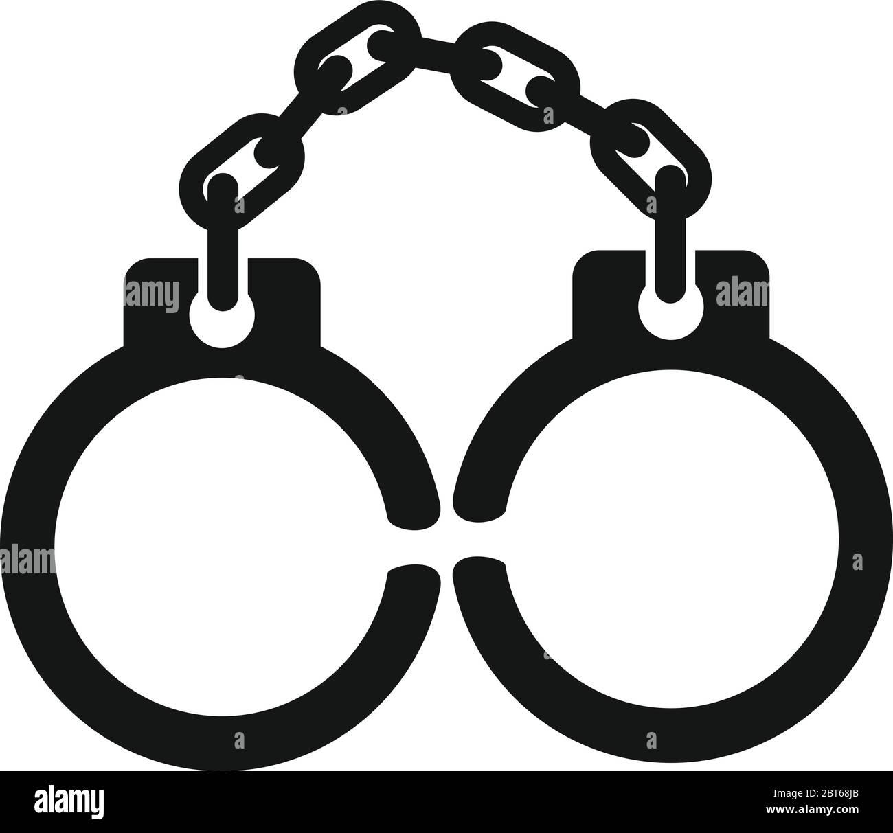 Handcuffs icon. Simple illustration of handcuffs vector icon for web design isolated on white background Stock Vector