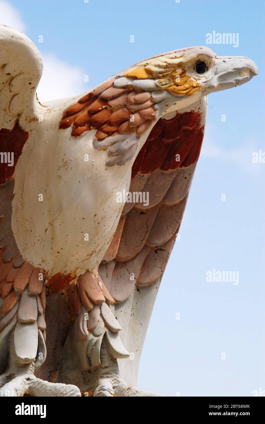 Decorative element on the exterior wall of a house in the village of Olympos in Karpathos island, Greece. Stock Photo