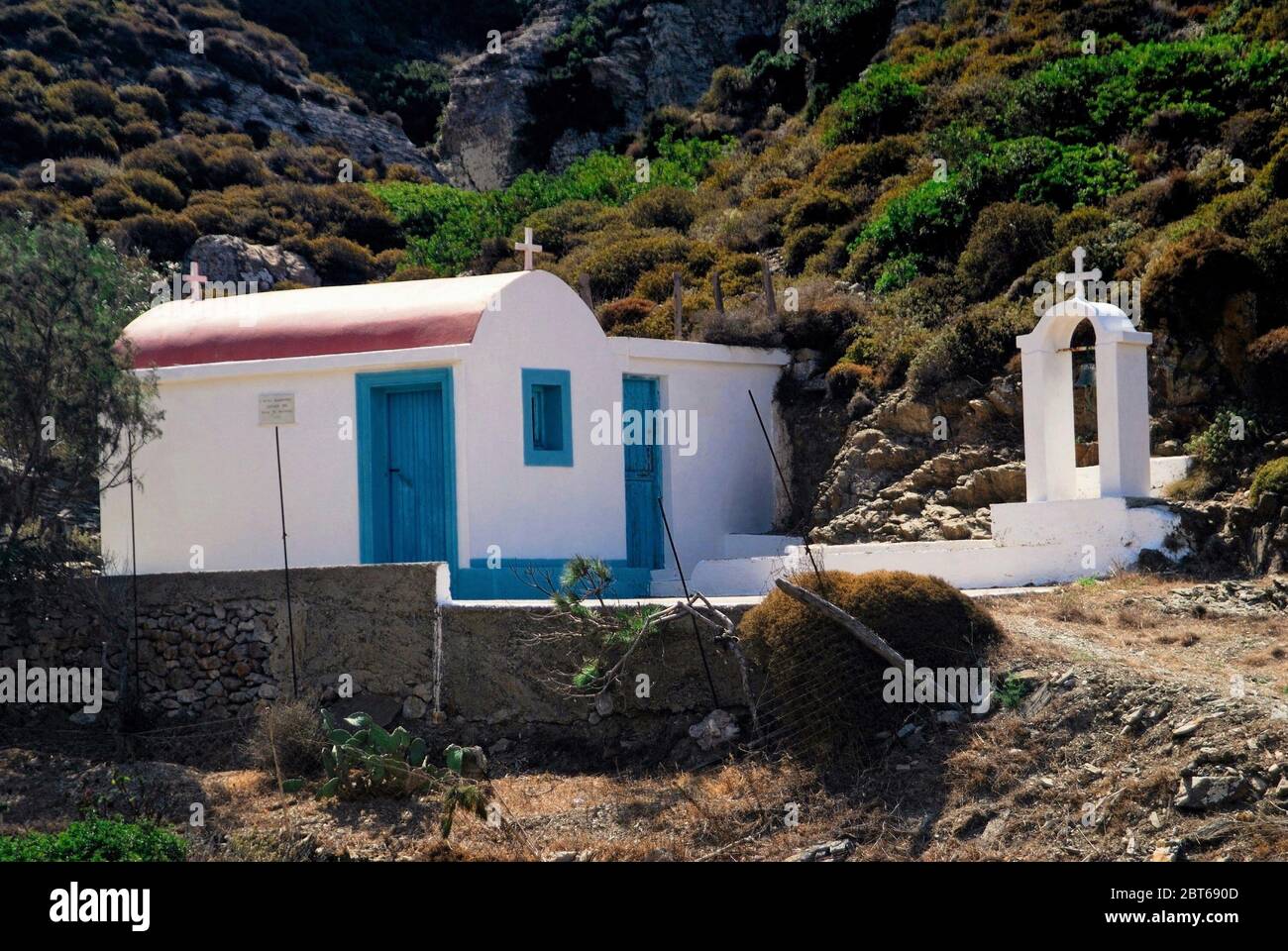 Greece, Karpathos island, small church at Olympos village. Stock Photo
