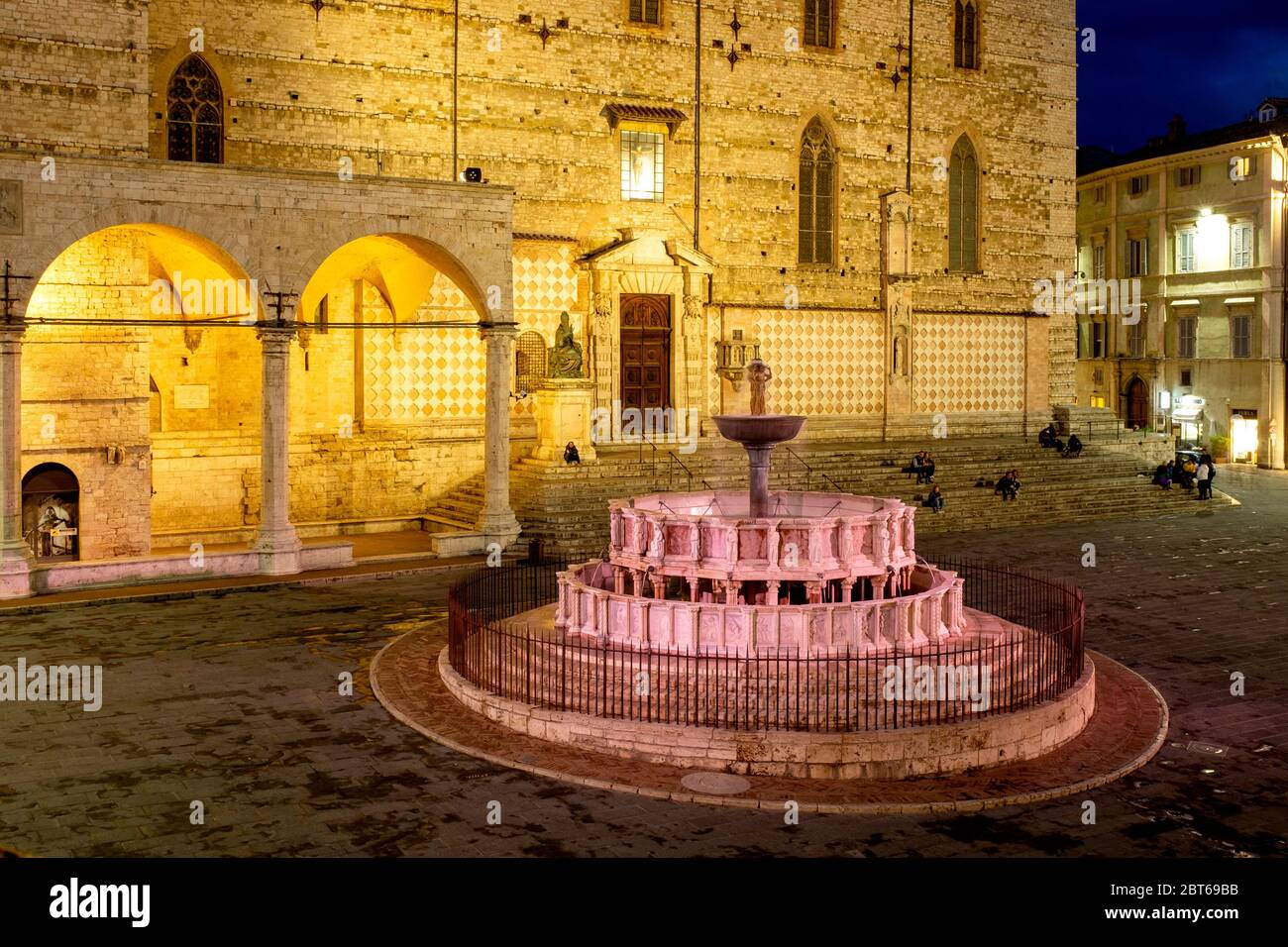 Fontana Maggiore, Perugia, Italy Stock Photo