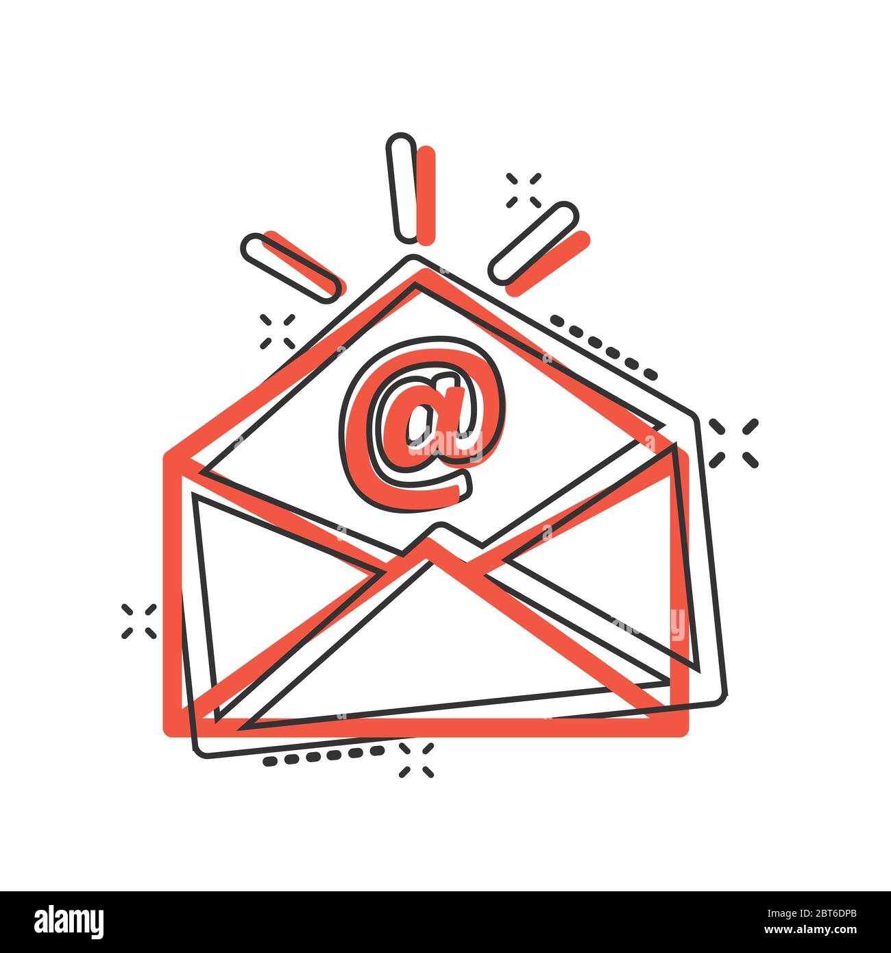 Email message icon in comic style. Mail document cartoon vector ...