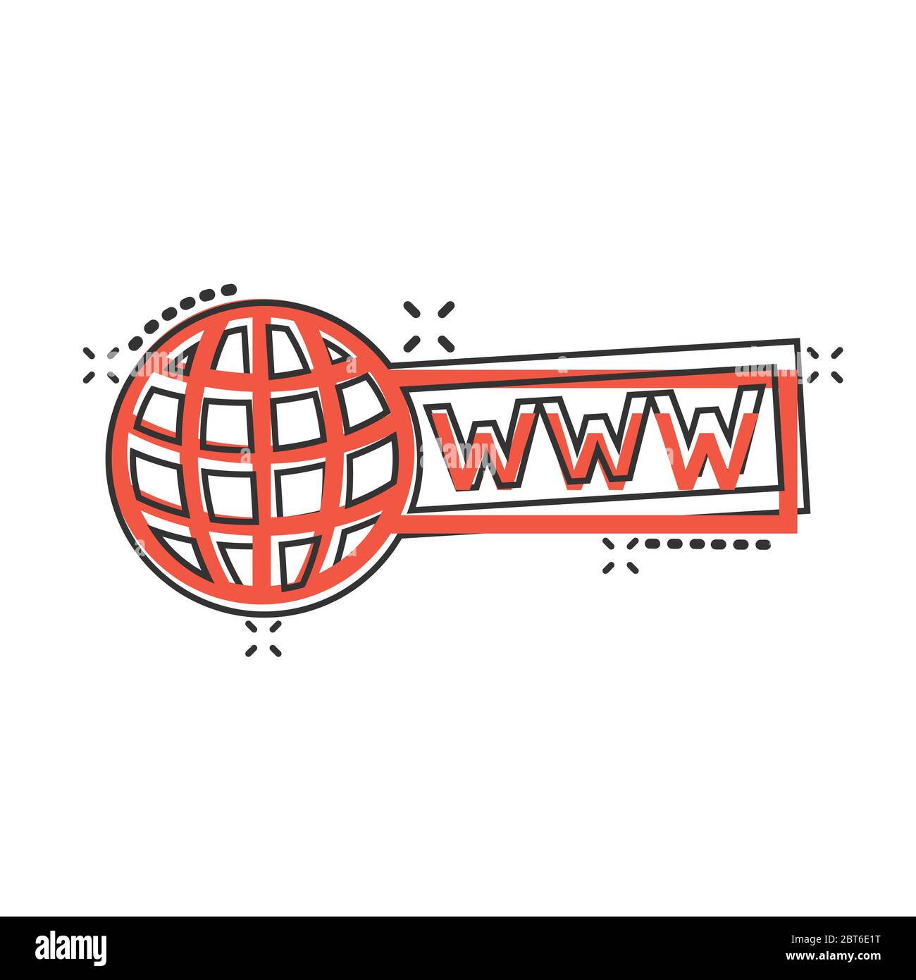 Global search icon in comic style. Website address cartoon vector ...