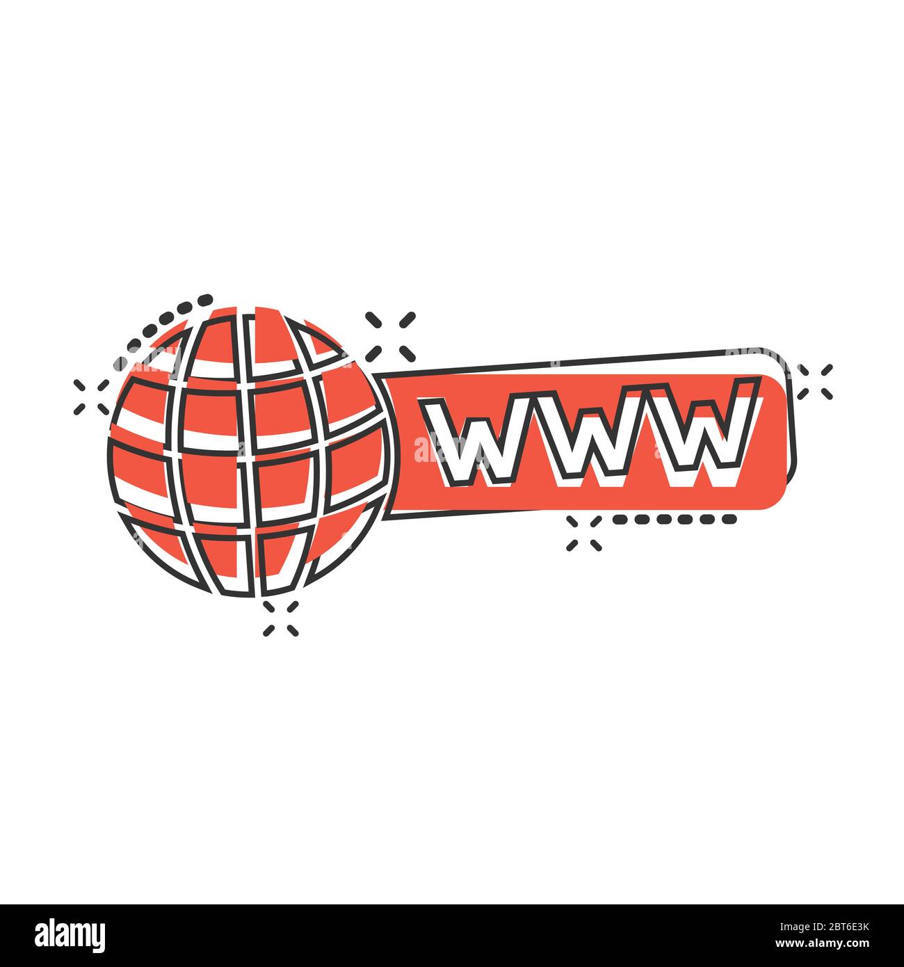 Global search icon in comic style. Website address cartoon vector ...