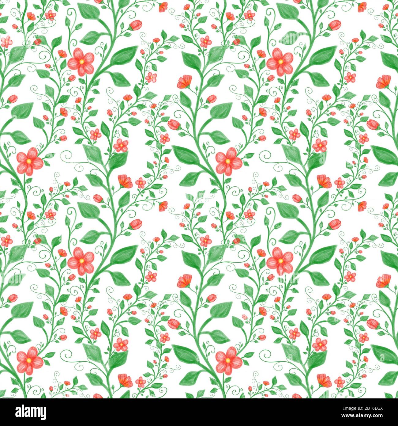 Vintage floral seamless pattern, hand drawn illustration Stock Photo ...
