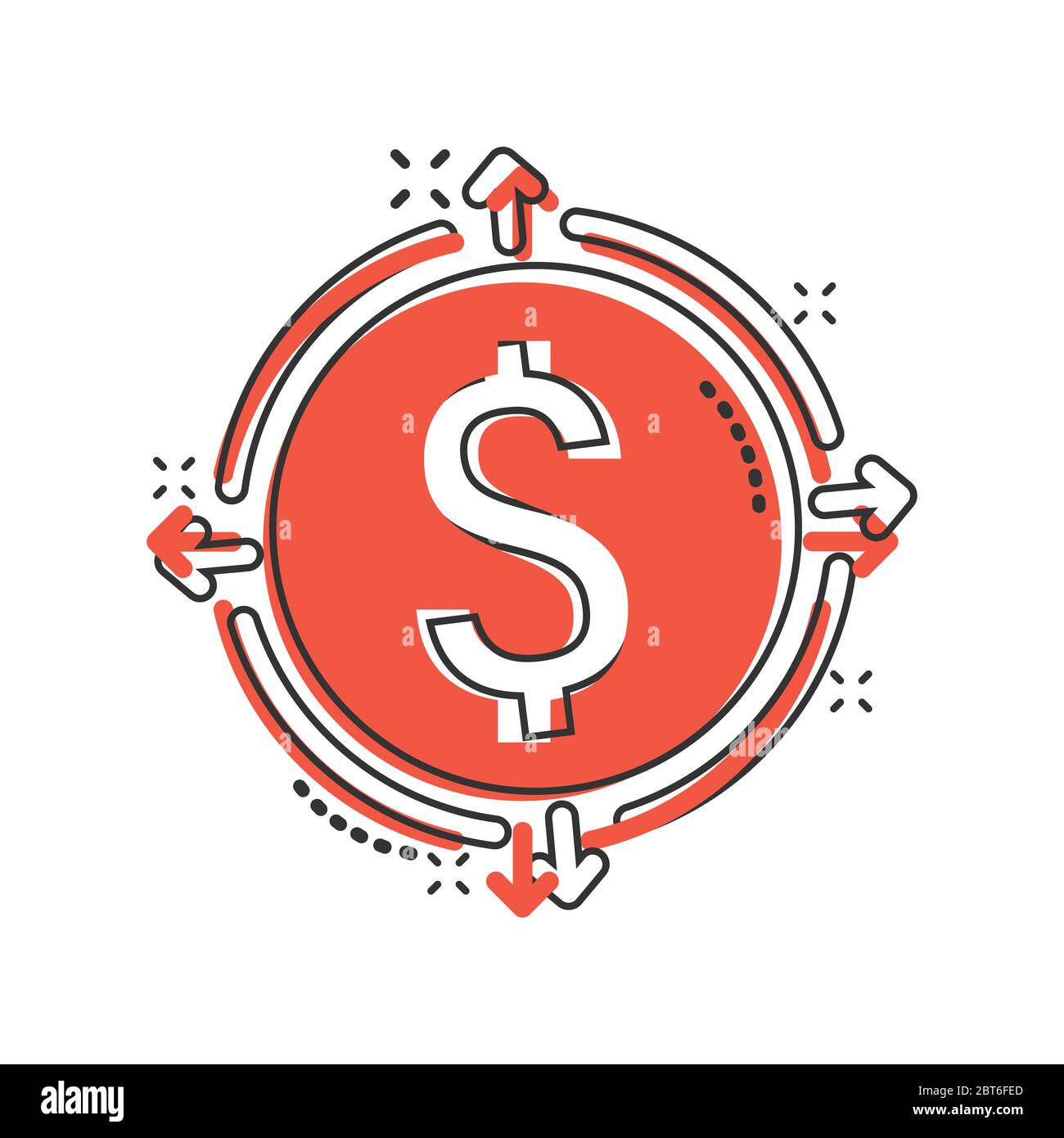 Money revenue icon in comic style. Dollar coin cartoon vector illustration  on white isolated background. Finance structure splash effect business conc  Stock Vector Image & Art - Alamy