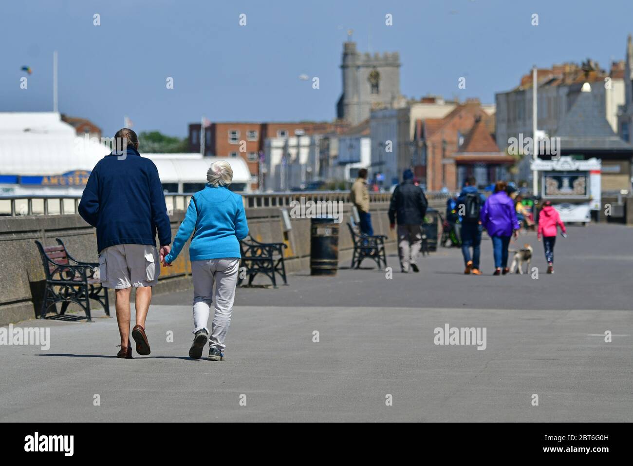 Bristol, UK. 23rd May, 2020. UK Weather. Covid-!9.Stay Alert .Bank holiday weekend at Burnham on Sea.Picture Credit: Robert Timoney/Alamy Live News Stock Photo