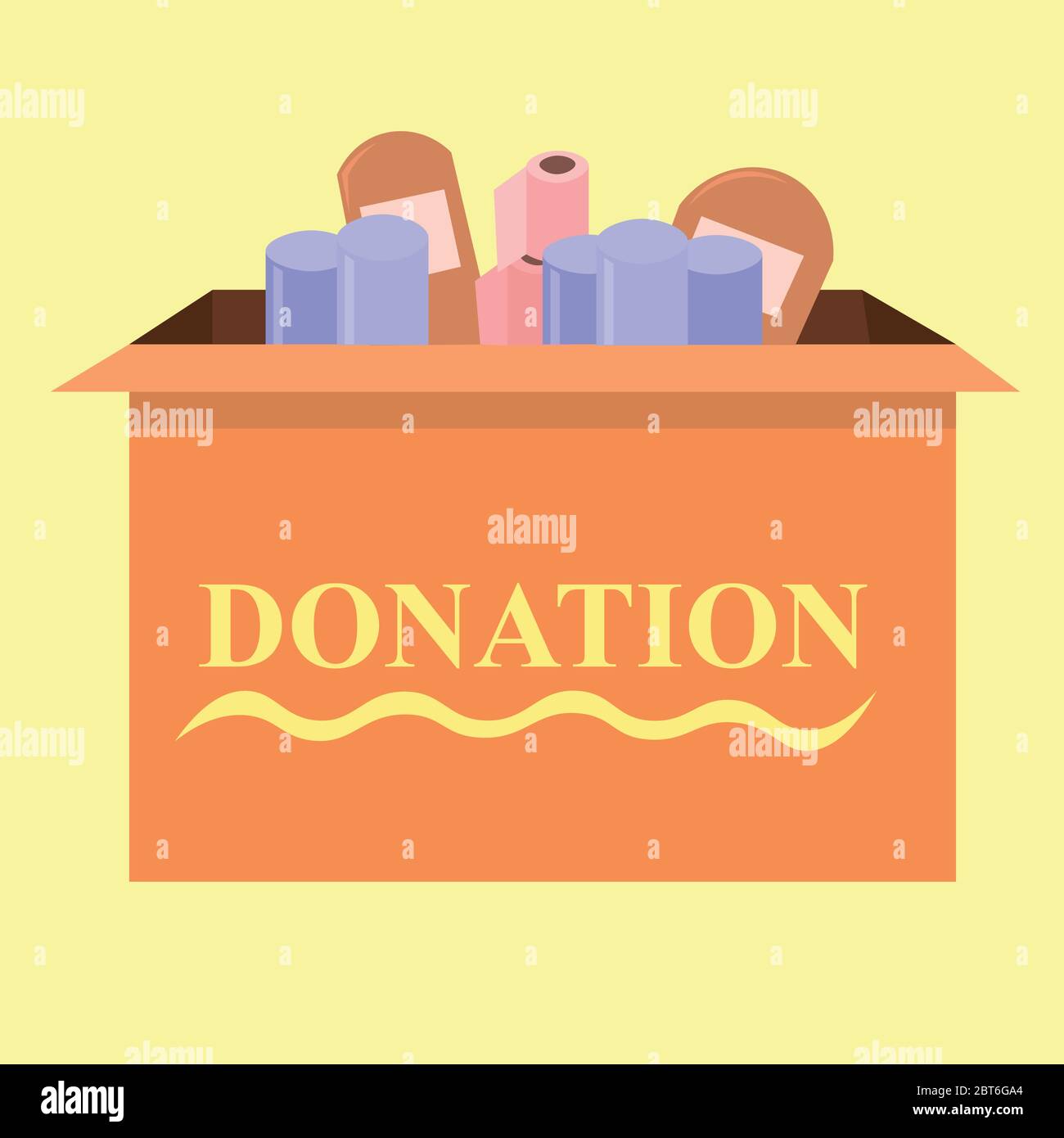 Vector illustration of a donation box. Assistance to those in need in a