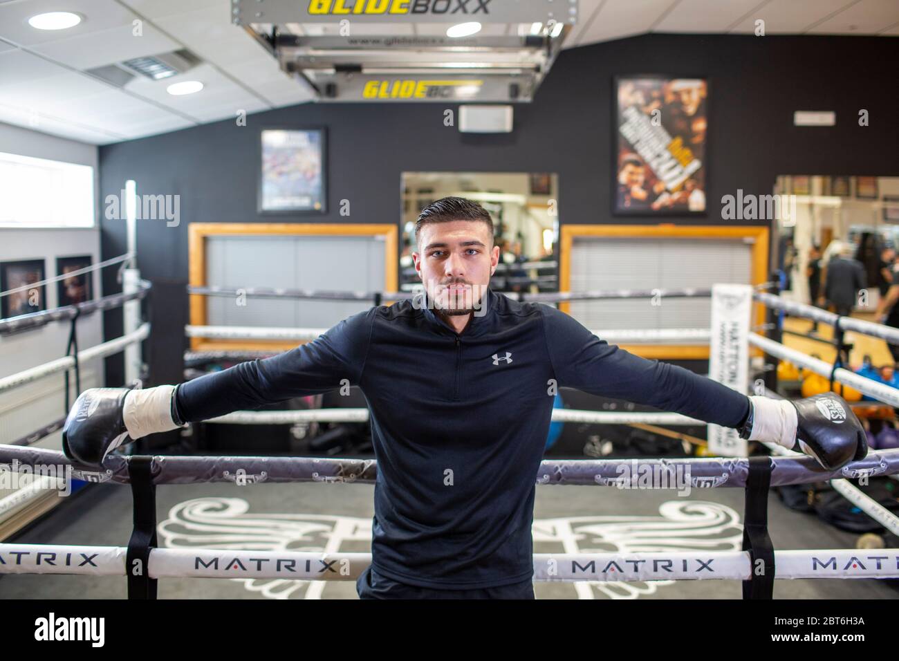 March 2019  Boxer Tommy Fury training at the Hatton Gym in Manchester Stock Photo