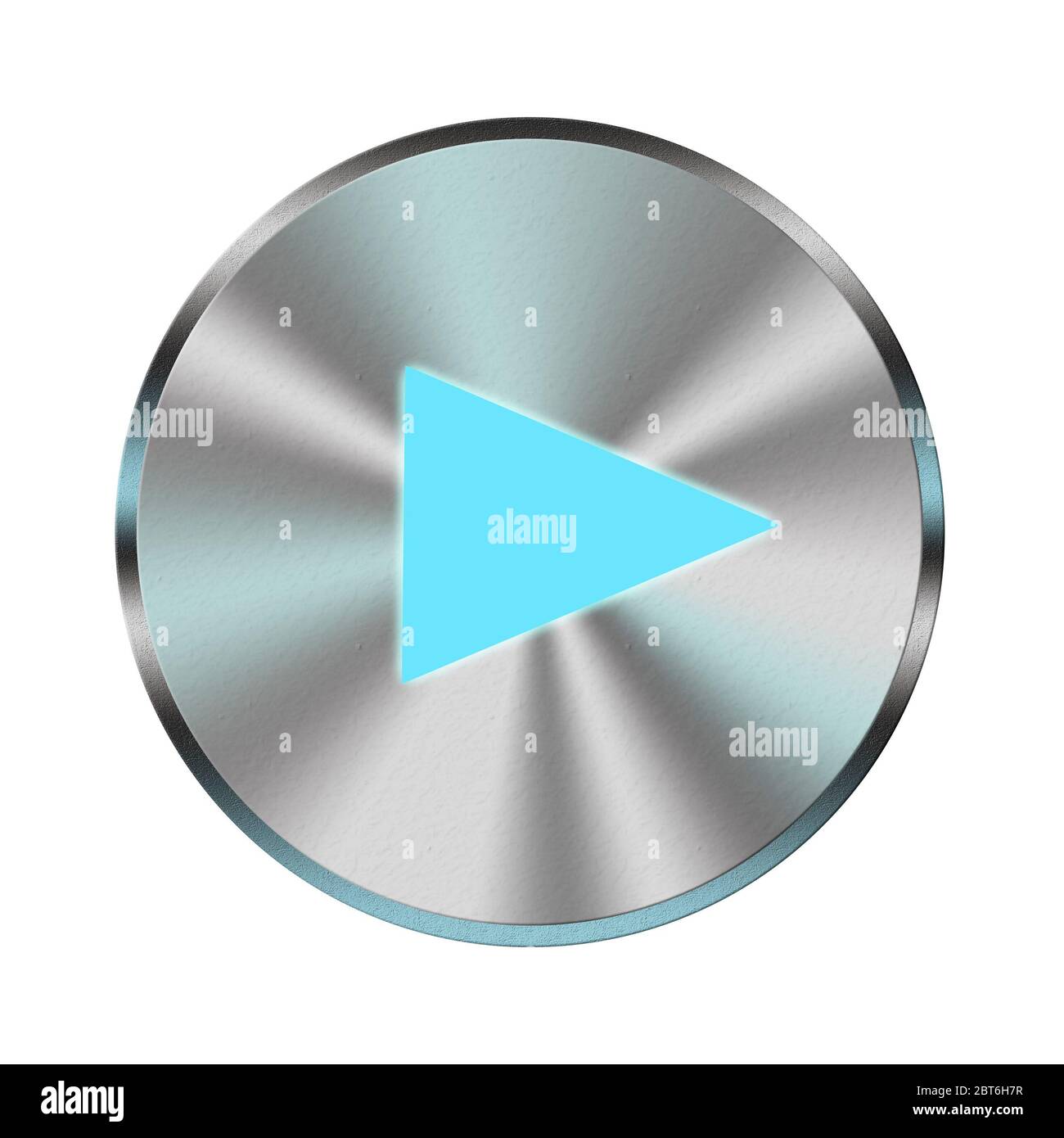 metal play button playback of the songs multimedia icon Stock Photo