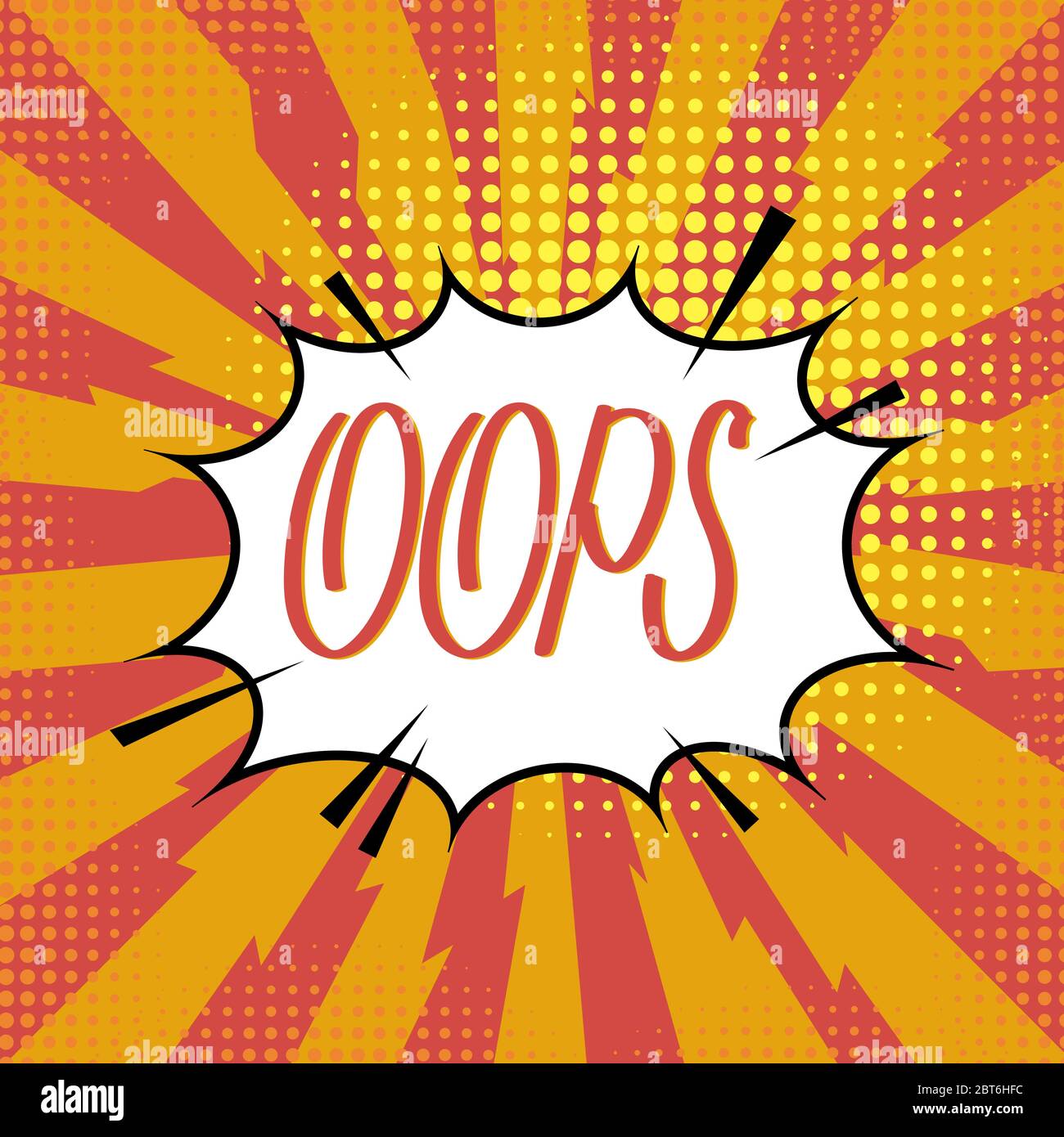 Oops Lettering. Comics Book Background. Colorful Halftone Pattern. Cartoon Speech Bubble. Dotted Texture Stock Vector