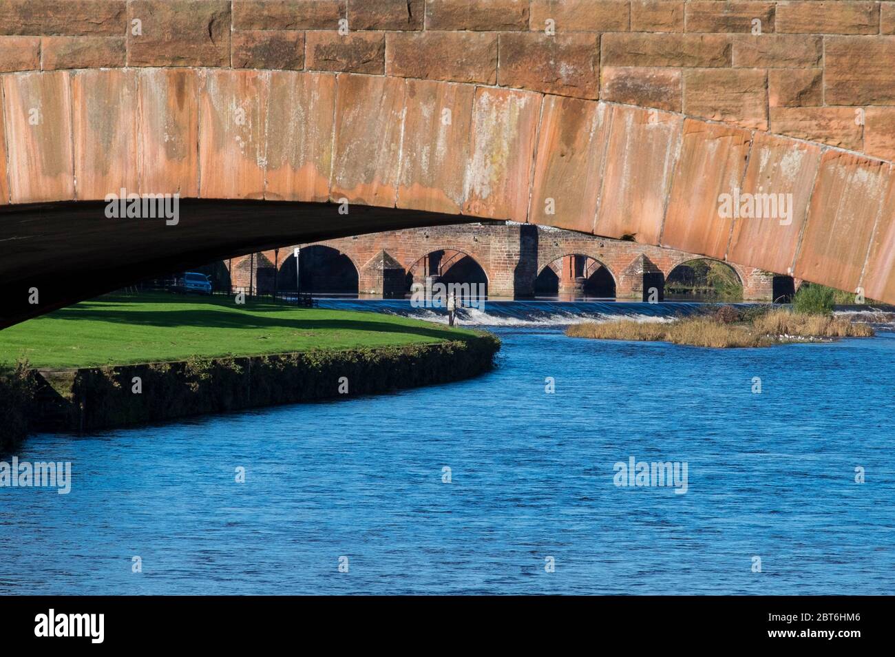 Three bridges of the River Nith in Dumfries Stock Photo
