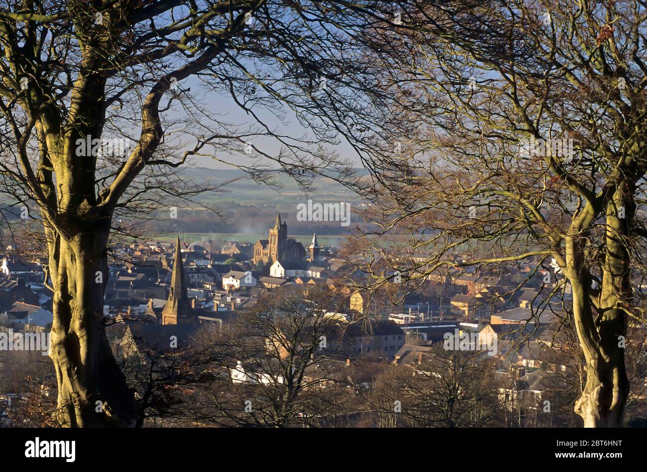 Lockerbie town viewed through the trees Stock Photo